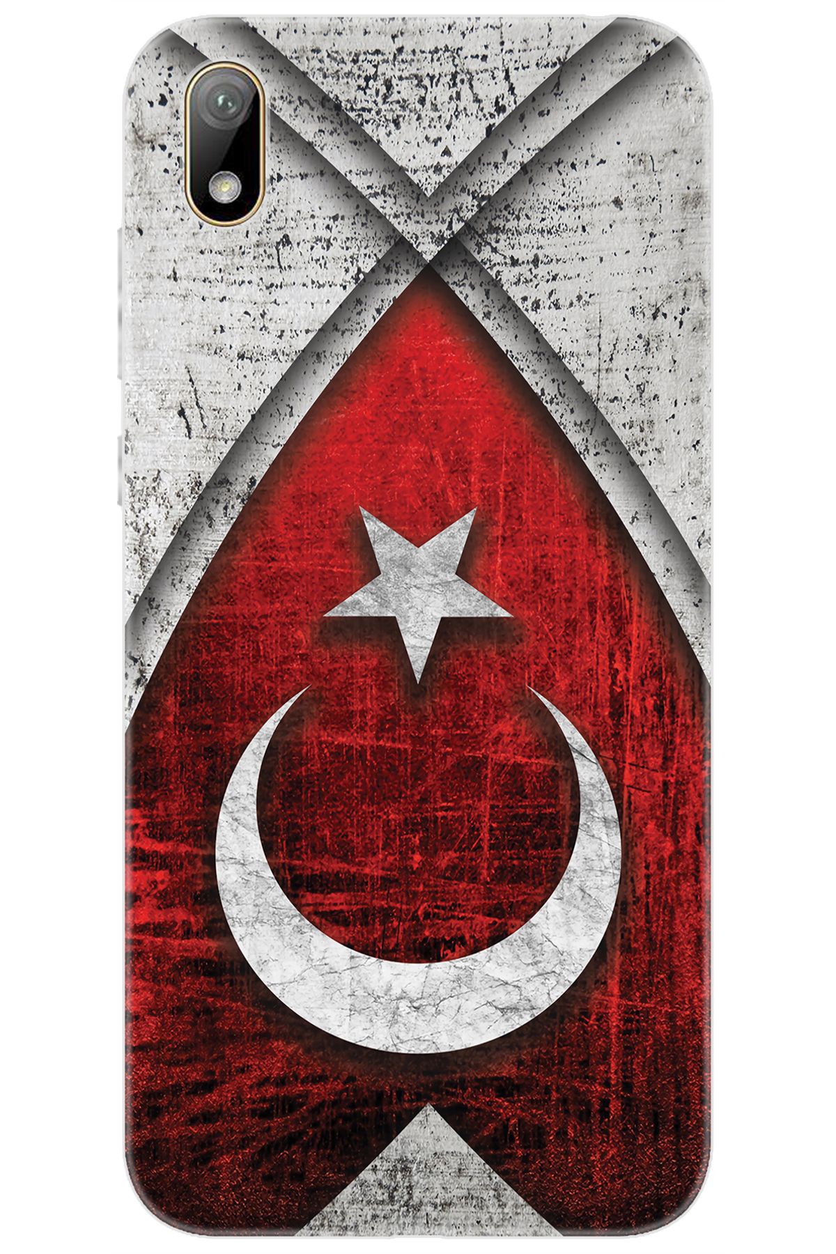 Ceppare Huawei Y5 2019 (AMN-LX2/LX9) Uyumlu Kılıf Desenli Silikon Türk Bayrağı Tasarım STK:380 CP-LcG0OJy