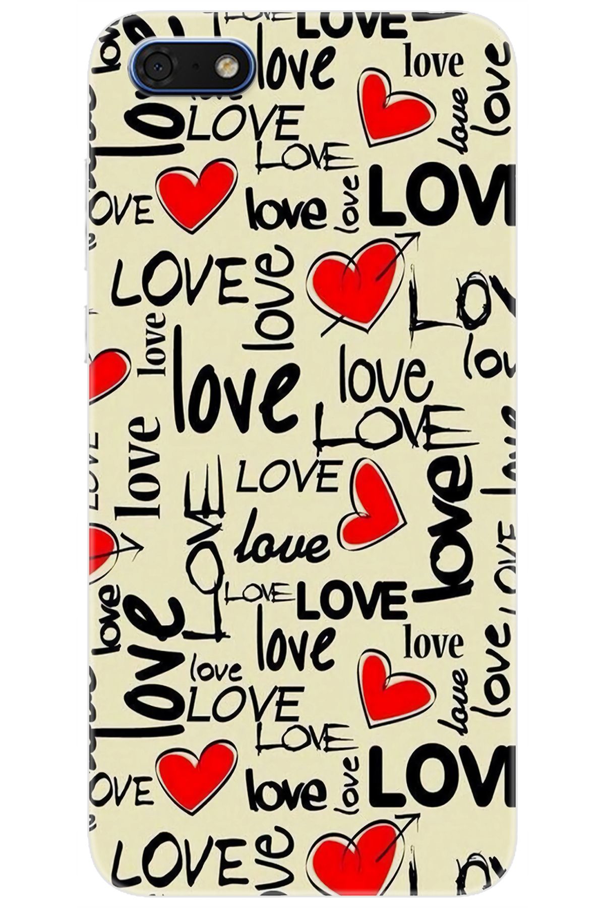 Ceppare Huawei Y5 2018 (DRA-L21) Uyumlu Kılıf Desen Baskılı Silikon Love Serisi STK:728 CP-PVBZusR