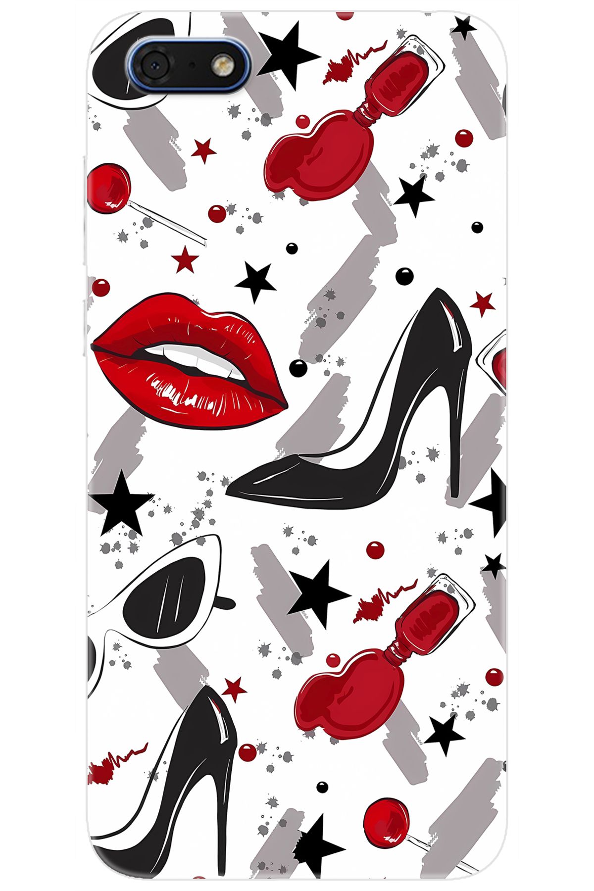 Ceppare Huawei Y5 2018 (DRA-L21) Uyumlu Kılıf Desen Baskılı Silikon Fashion Design STK:676 CP-U88Puey