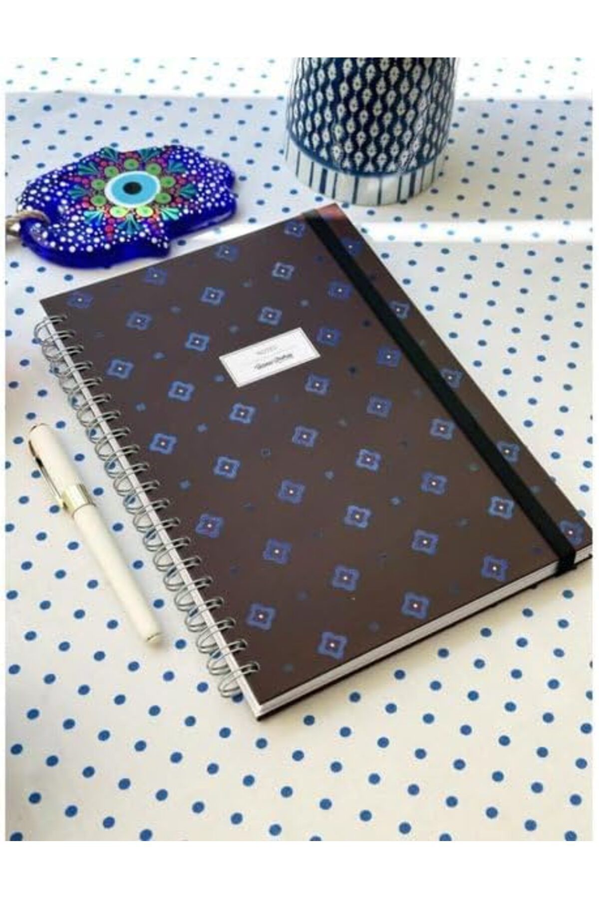 STOREMAX nffashopm Journals Sert Kapak Spiralli Defter,Lastikli 20x28 cm 90 gr. 120 yap. +40 Çiz.+40 Nokt st