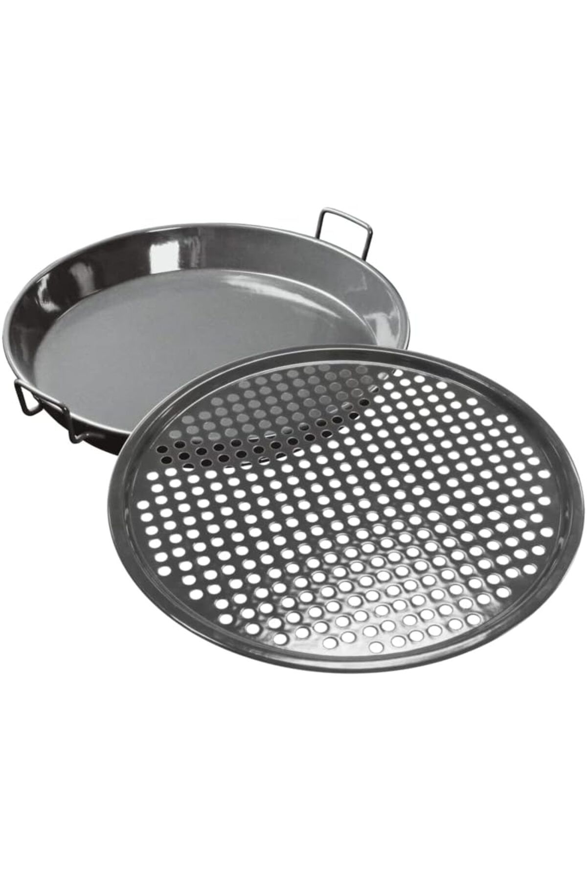 STOREMAX daiviolastore Gurme Set 420, Porselen Emaye Tava ve Delikli Plaka Tabak, Barbekü Izgara, Buharda Pi