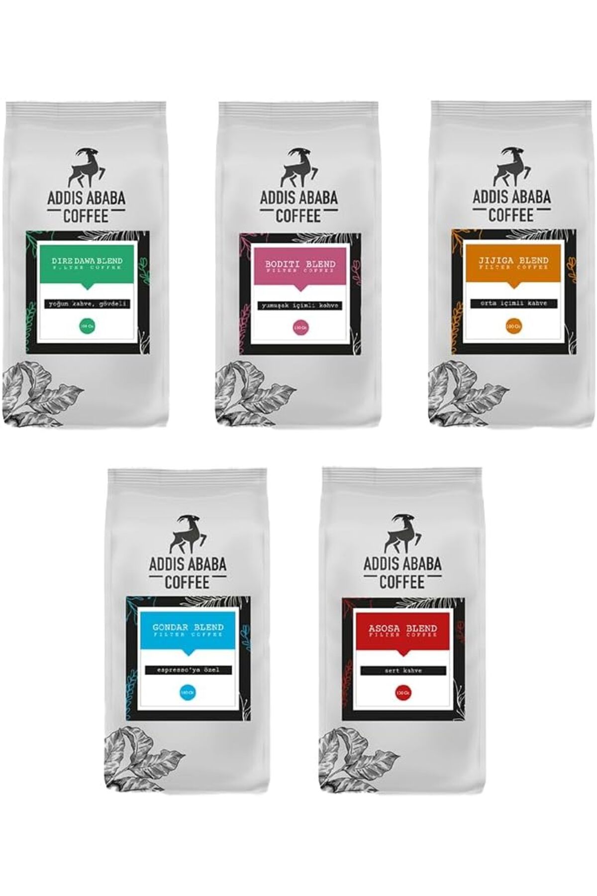STOREMAX lvnmblya Ababa Coffee - 5x100 gr Orijinal Etiyopya Kahveleri (French Press) Shop Deesing 224120