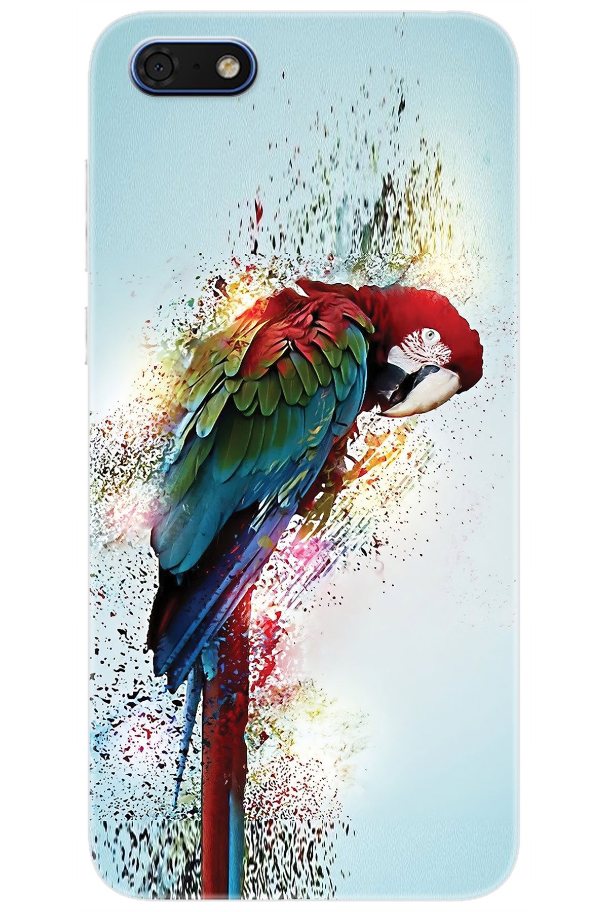 Ceppare Huawei Y5 2018 (DRA-L21) Uyumlu Kılıf Desen Baskılı Silikon Papağan STK:562 CP-TZaJkWV