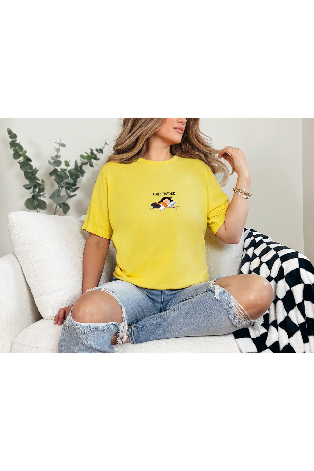 GHAND HALLEDERİZ Uykucu Ya Baskılı Unısex Normal Kalıp T-Shirt