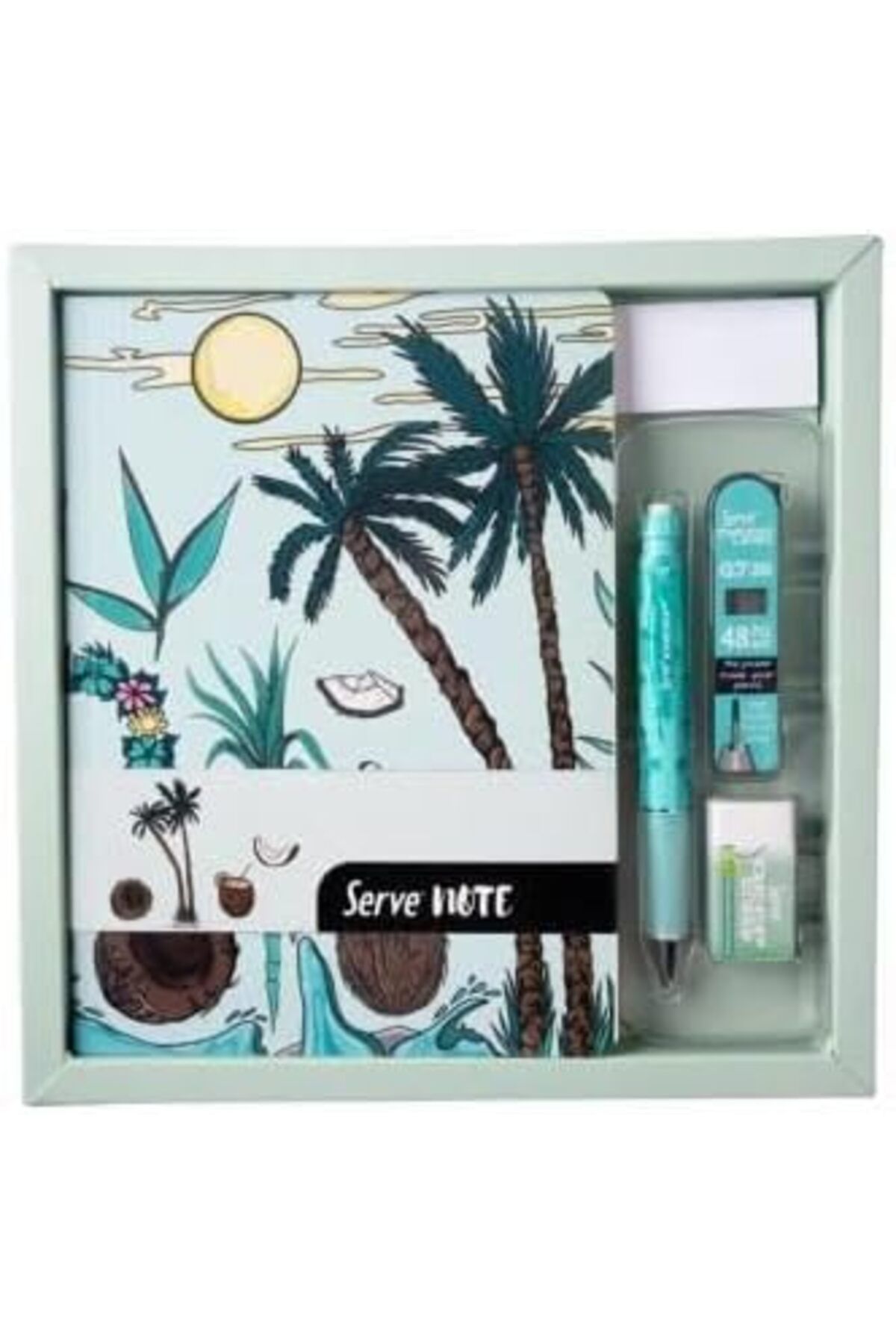 STOREMAX nffashopm DEFTER SETI - DESENLİ NANE YEŞİLİ ÖZEL KUTUDA storestarx 1051353