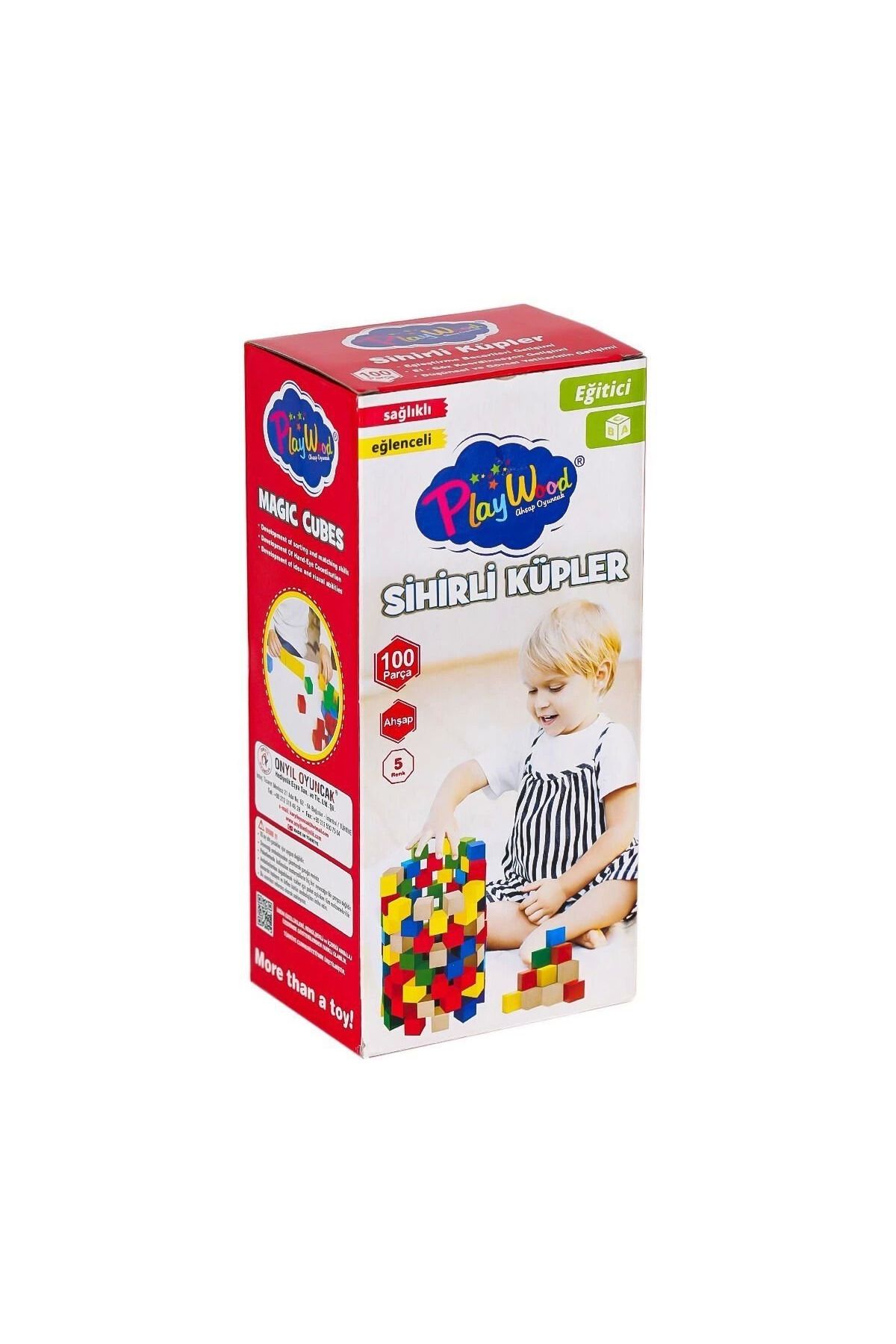 BRL Ony-359 Ahşap Sihirli Küpler 100 Parça -onyıl Oyuncak