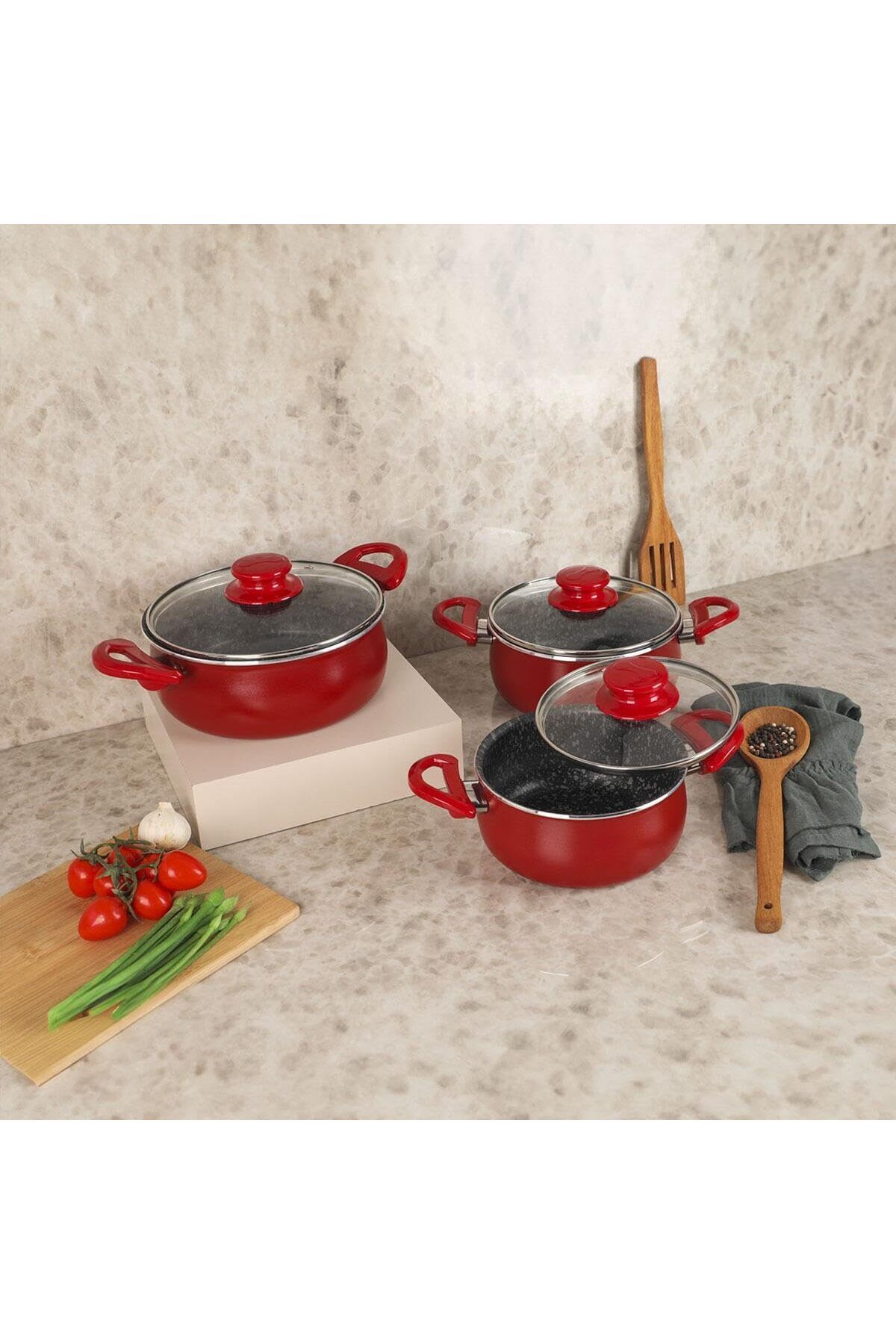 STOREMAX nffashopm Bronx 6 Parça Güveç Seti Kırmızı storestarx 1051353