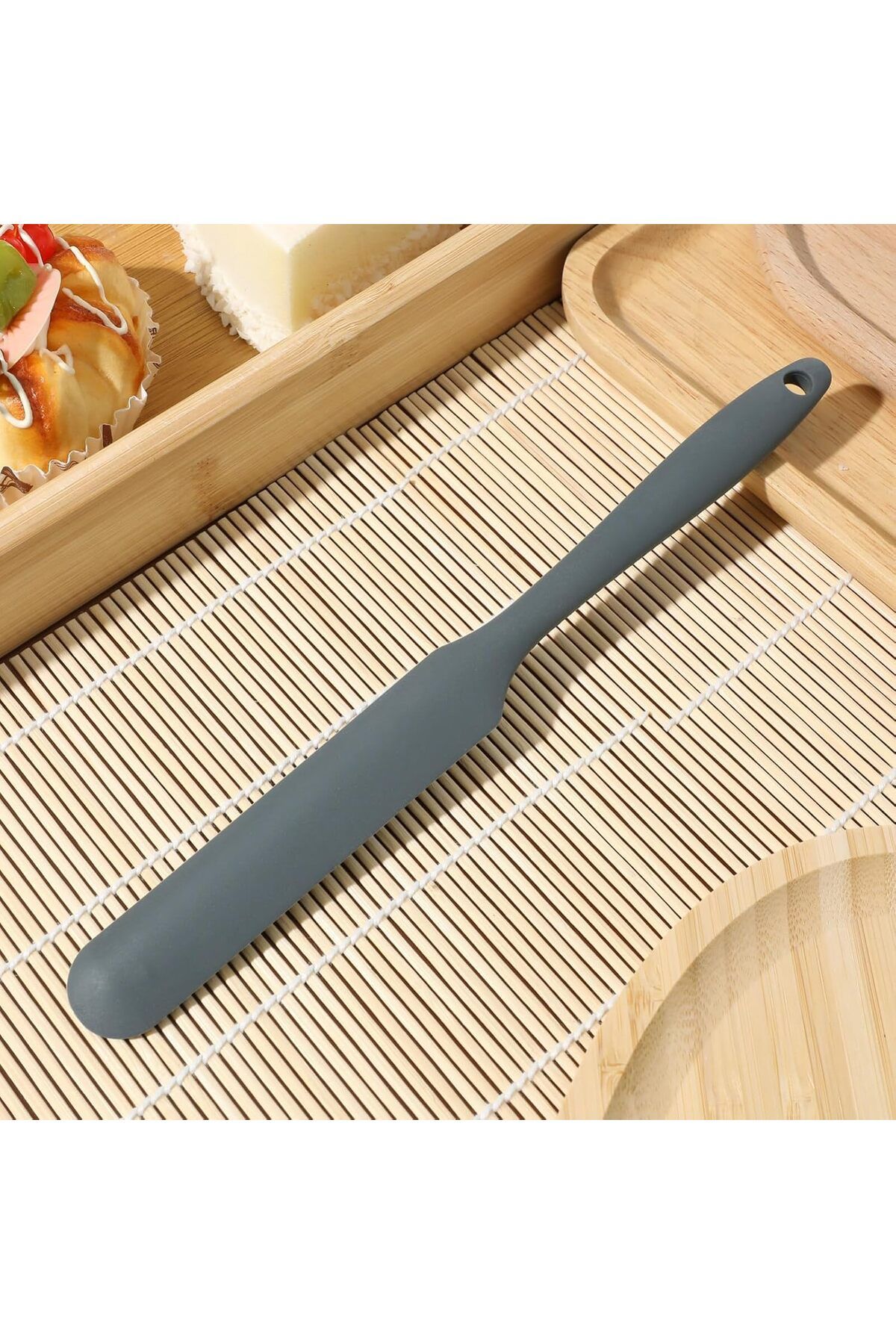 STOREMAX nffashopm Silikon Tereyağı ve Krema Spatulası, Kek Spatulası, 5 Farklı Renk Seçeneği (Antrasi