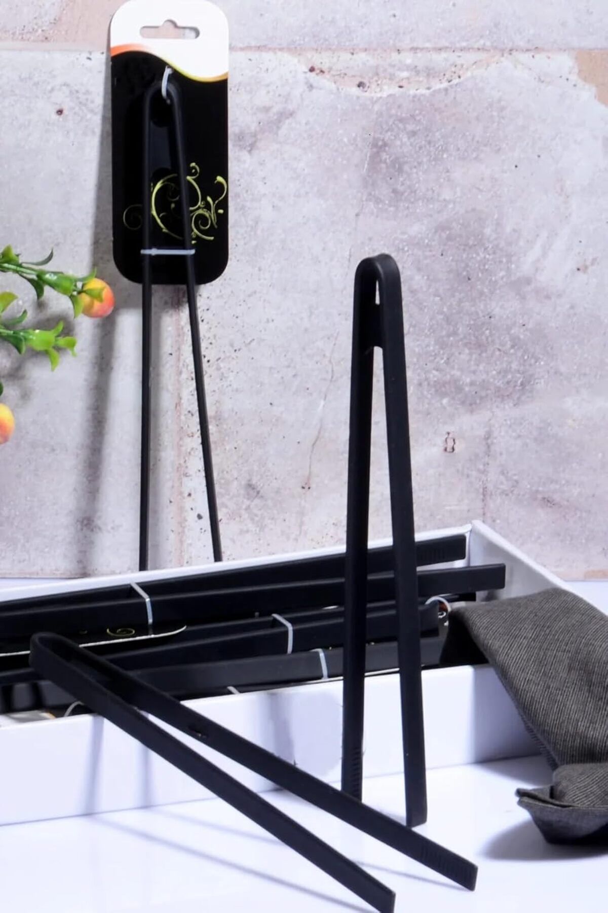 STOREMAX nffashopm Silikon Kızartma Maşası Tekli 30 cm (Siyah) storestarx 1051353