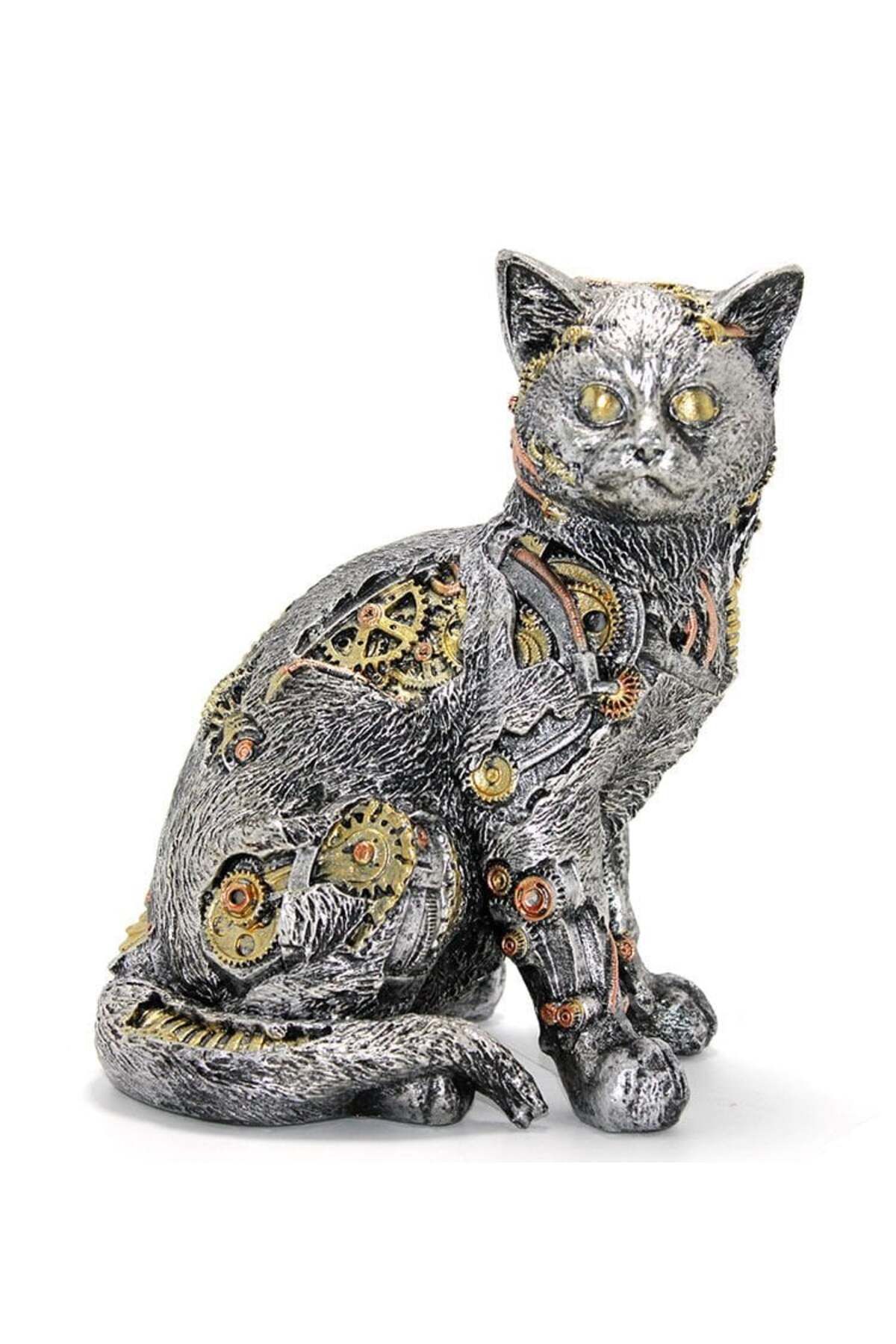 Vexahome Steampunk Polyester Kedi Figürü Model 1