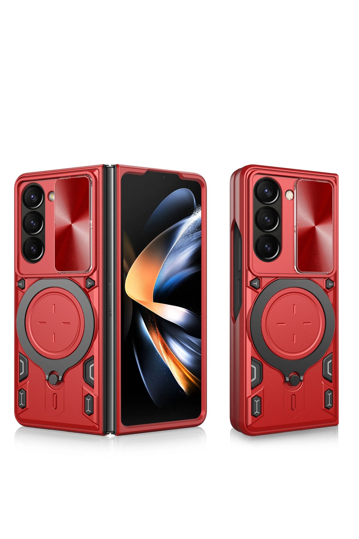MMPSHOP Samsung Galaxy Z Fold 6 Uyumlu Kamera Koruma 360 Dönebilen Magsafe Halka Stand Özellikli Tank Kılıf
