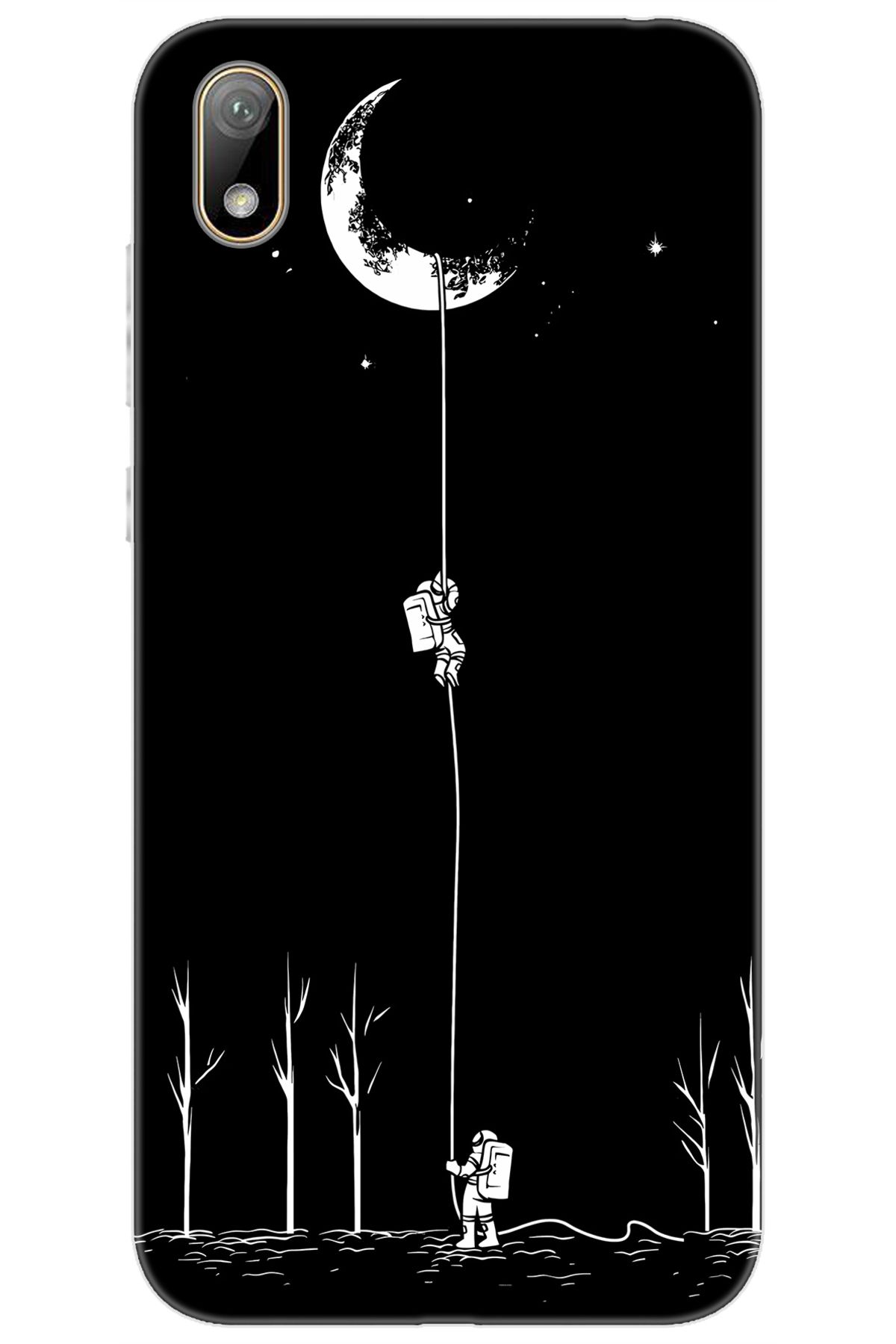 Ceppare Huawei Y5 2019 (AMN-LX2/LX9) Uyumlu Kılıf Desen Baskılı Silikon Astronot Serisi STK:1006 CP-3L7T5qg
