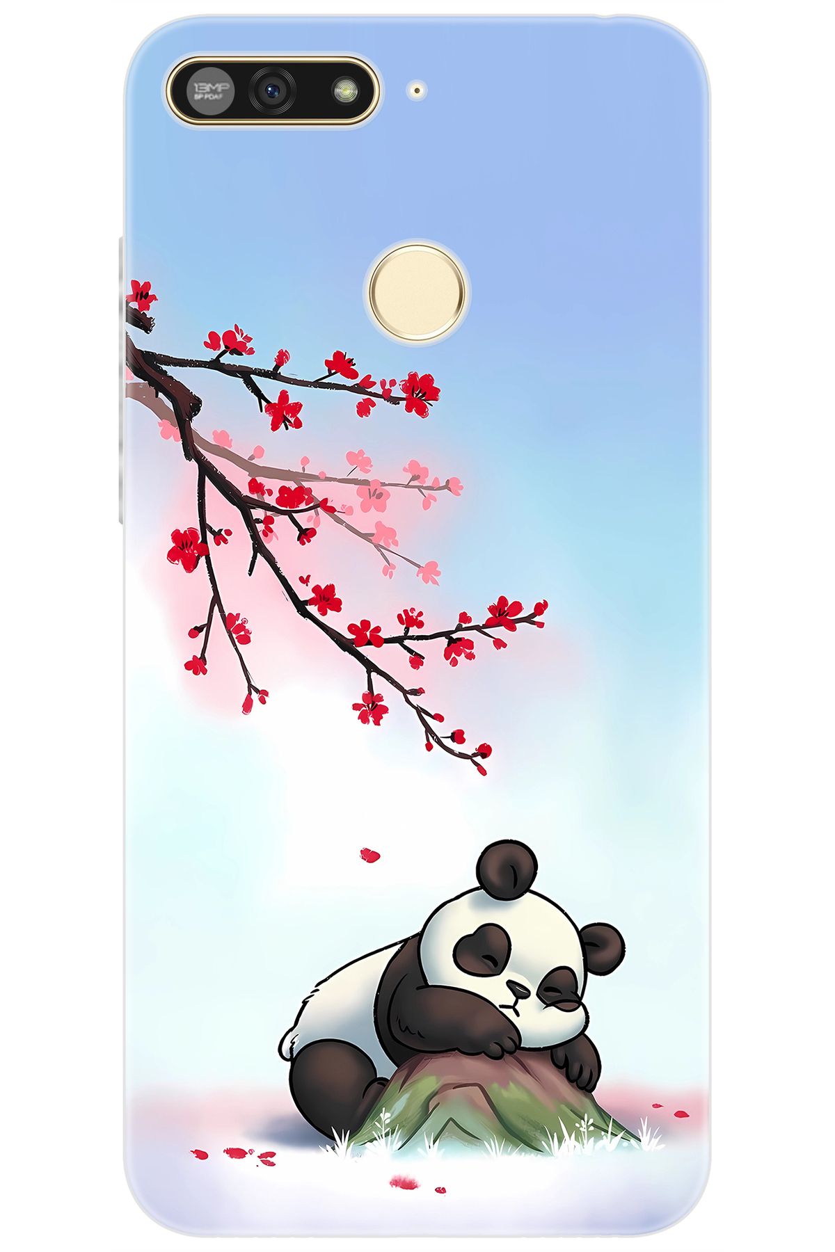 Ceppare Huawei Y6 2018 (ATU-L21) Uyumlu Kılıf Desen Baskılı Silikon Uyuyan Panda STK:627 CP-p0WkMZ1