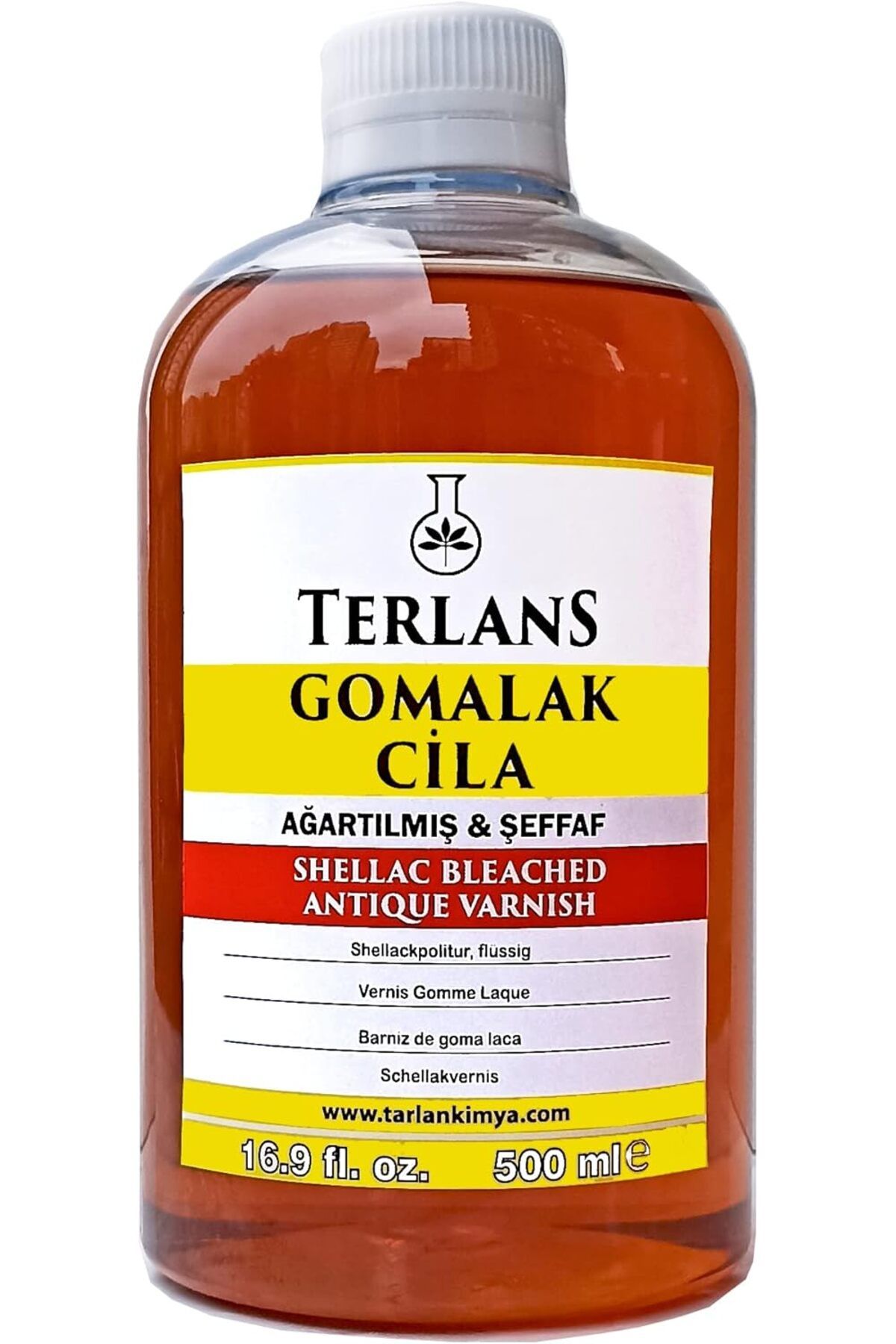 yenibagshop Ağartılmış Şeffaf Gomalak Cilası 500 ml Shellac Bleached