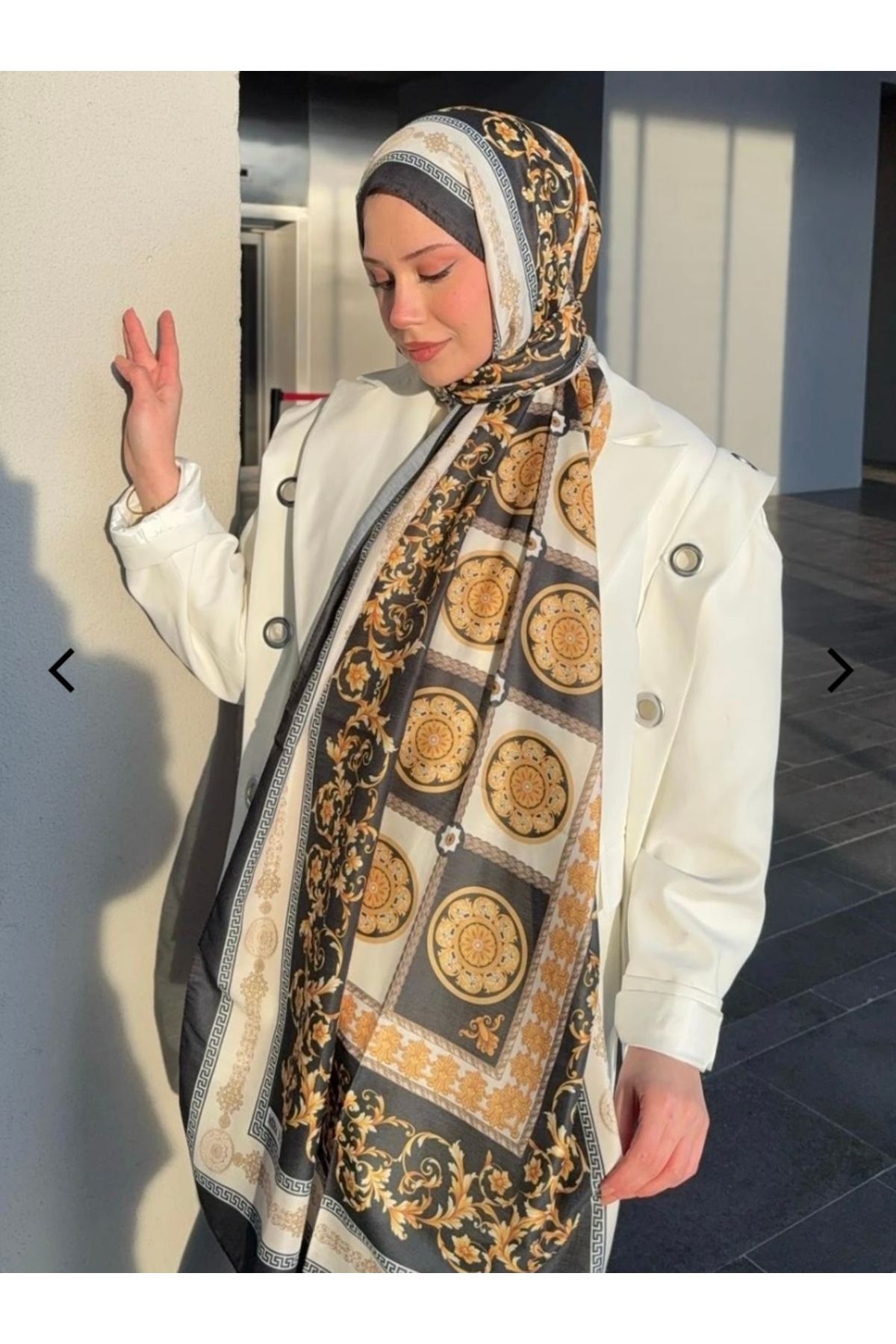 MODA Versa sarı. Pamuklu soft şal.