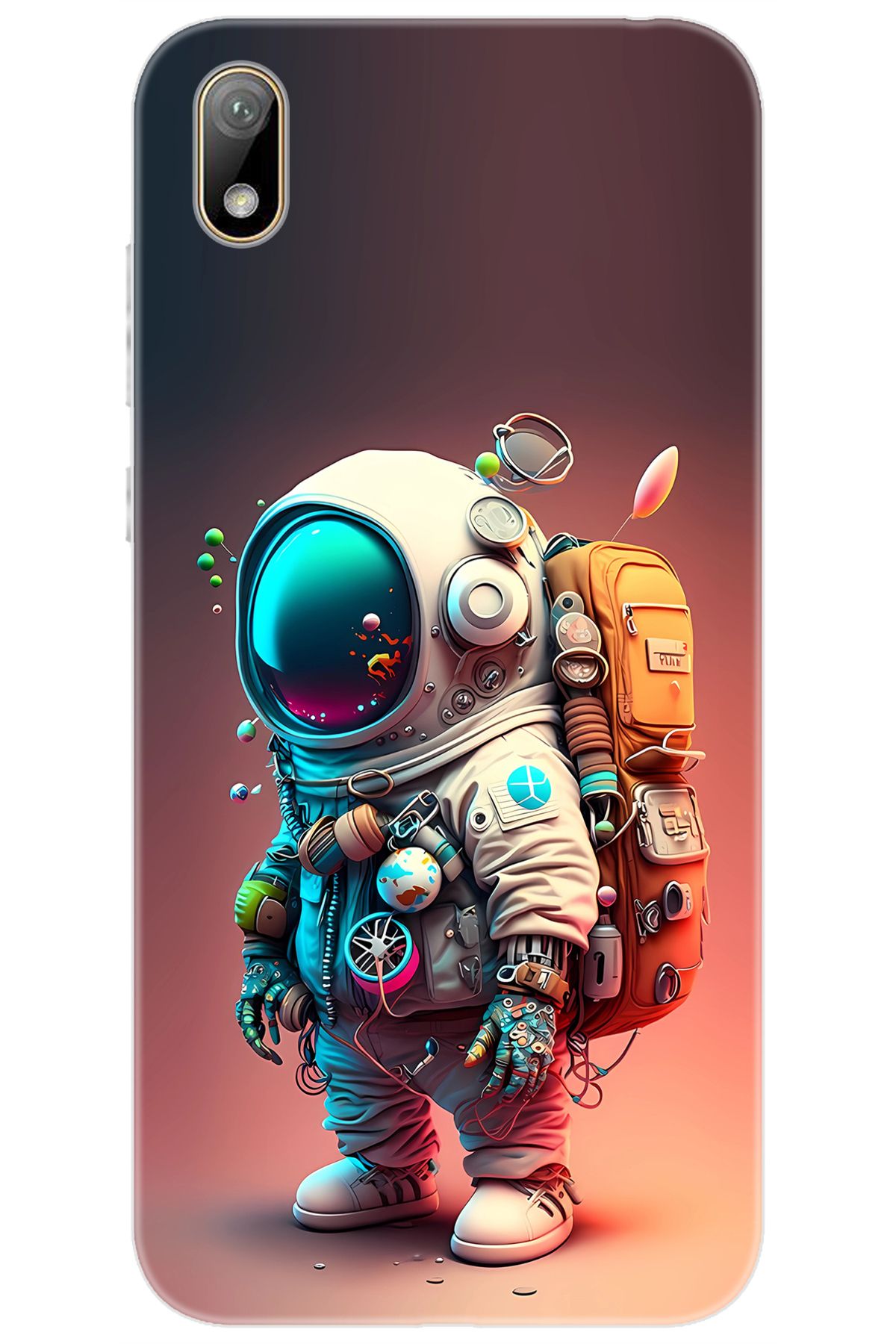 Ceppare Huawei Y5 2019 (AMN-LX2/LX9) Uyumlu Kılıf Desen Baskılı Silikon Astronot STK:682 CP-MQydV1k