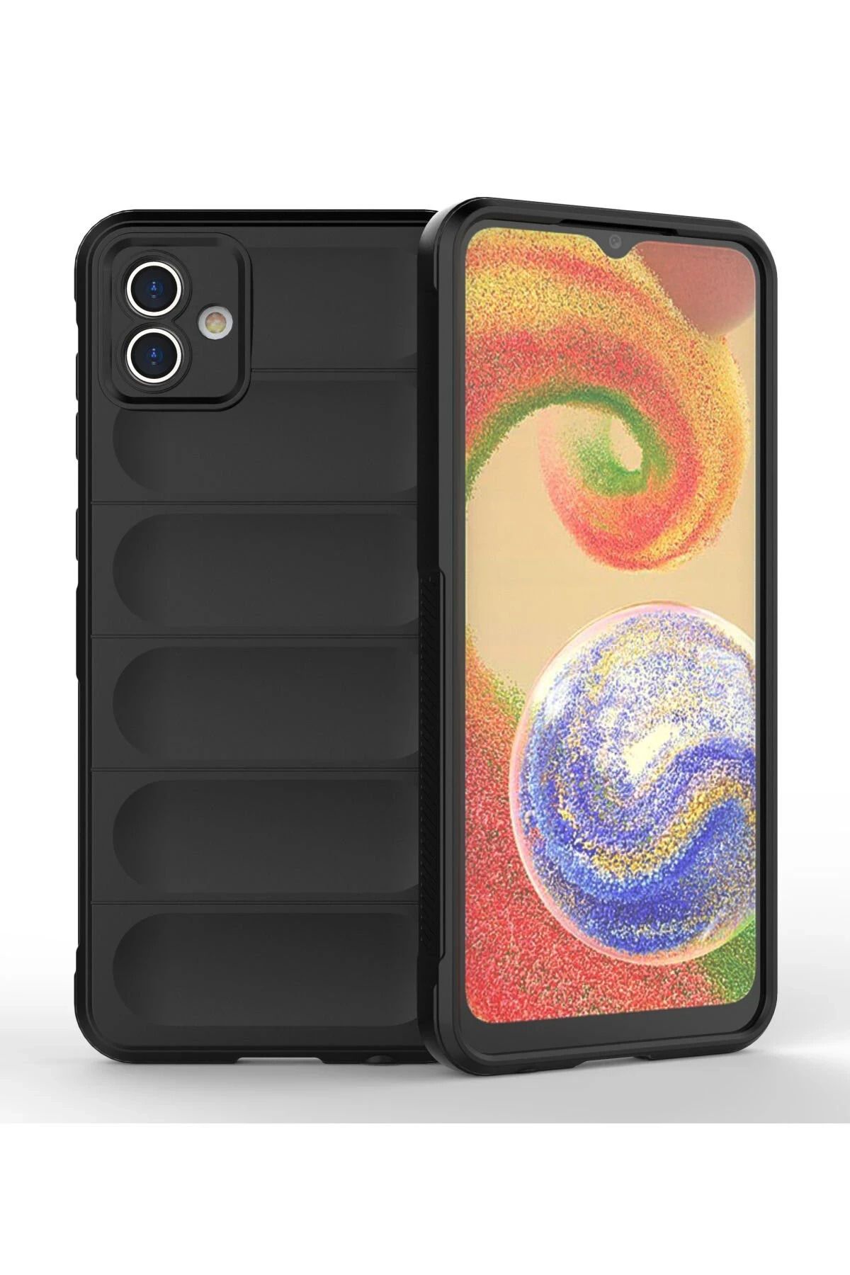 NewFace Galaxy A04 uyumlu  Kılıf Optimum Silikon - Siyah HNZRN