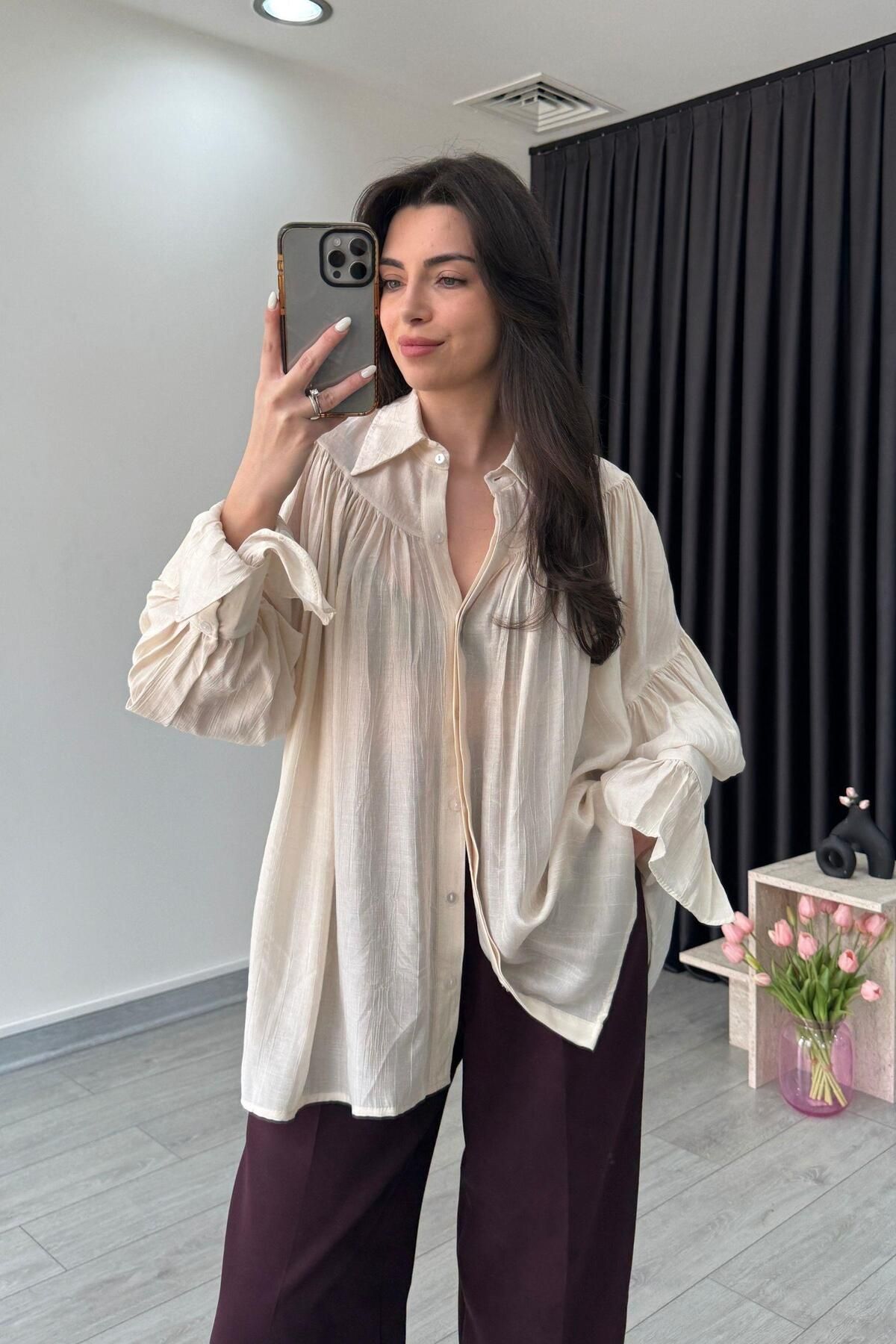 ECEMİ Kathy Taş Şifon Gömlek