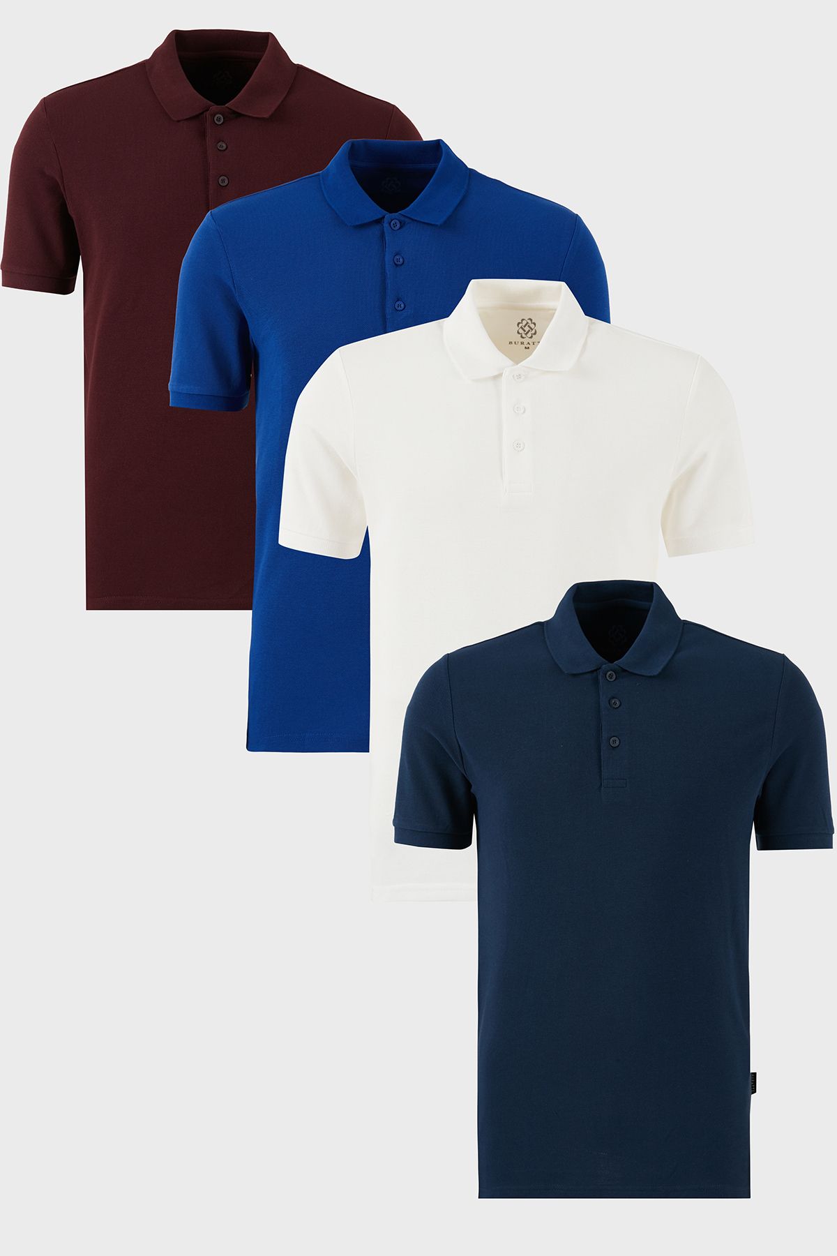 Buratti Pamuklu Regular Fit Düğmeli Polo Yaka 4'lü Paket T Shirt Erkek T SHİRT 5902127S4