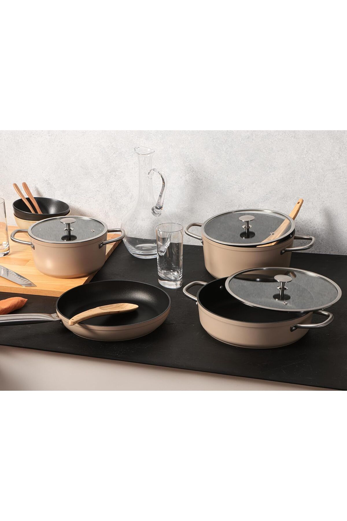 STOREMAX nffashopm Valos Bej Tencere Takımı 7 Parça storestarx 1051353
