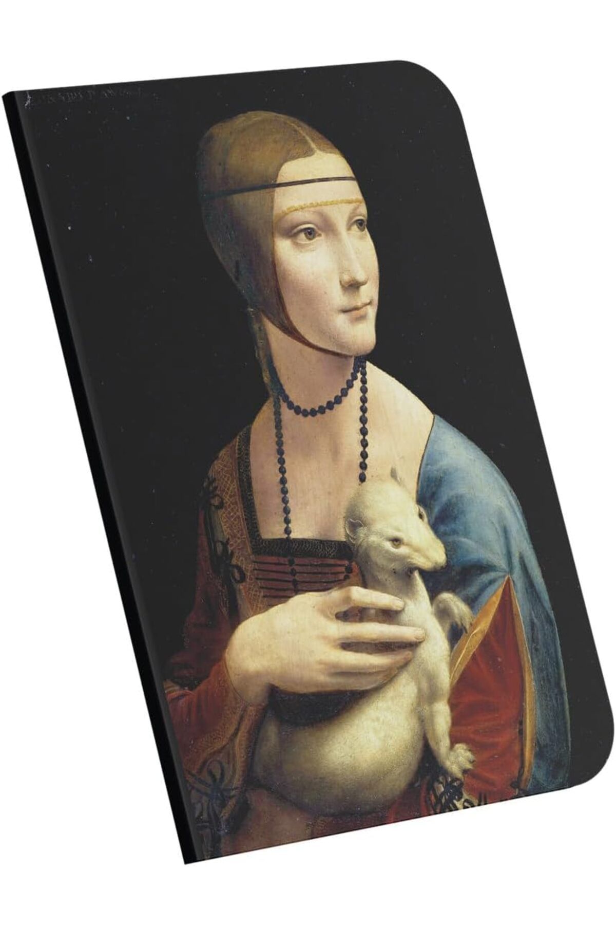 STOREMAX nffashopm Lady with an Ermine, Da Vinci 1490, A4 Defter VIII, Çizgisiz, Toplam 64 Sayfa, Tel Dikiş