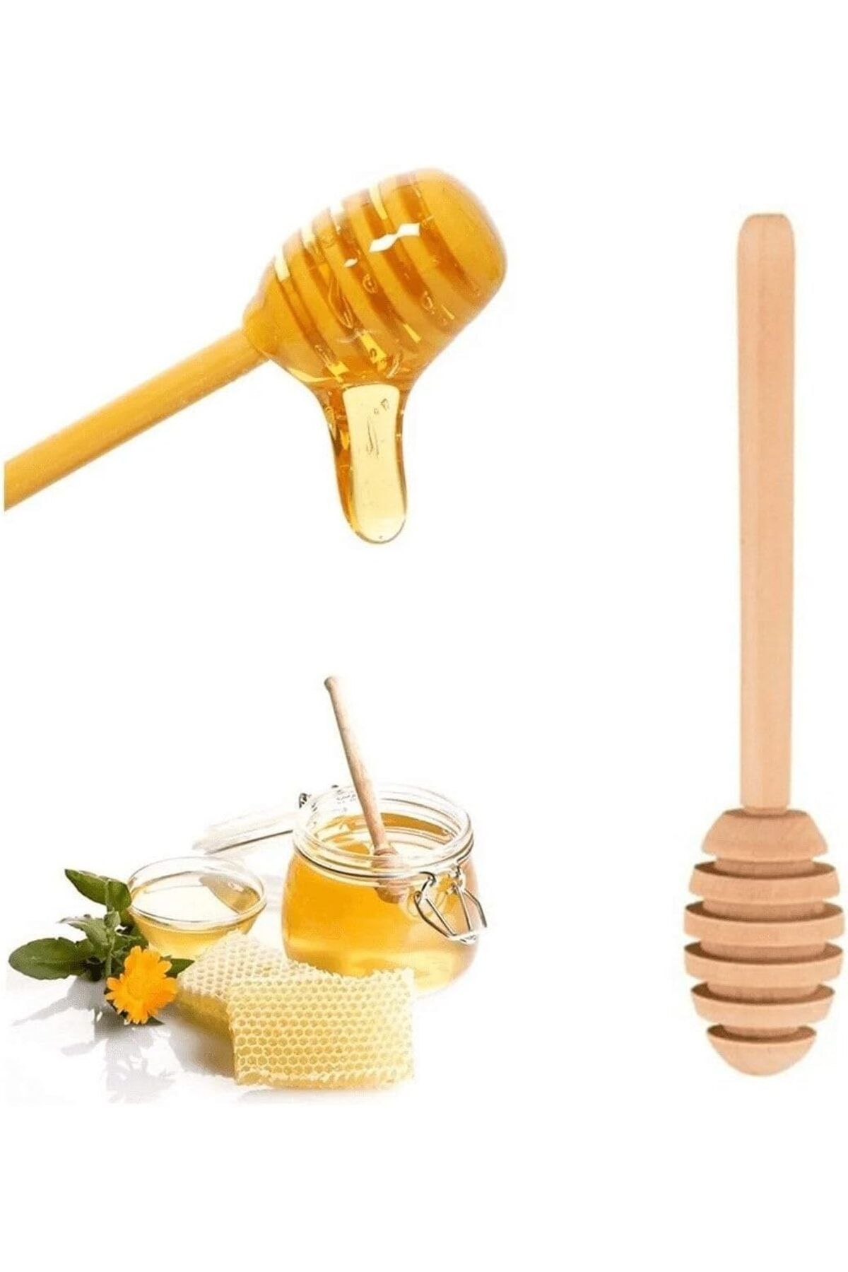 STOREMAX nffashopm Ahşap Bal Kaşığı 15 Cm 3 Adet storestarx 1051353