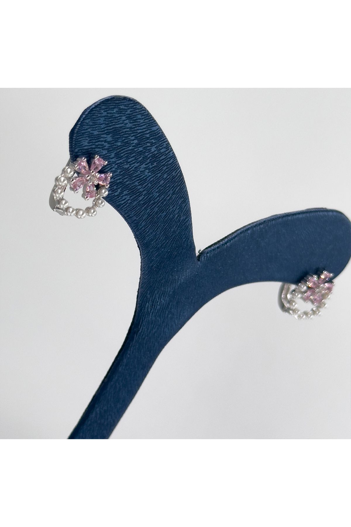 Livora Jewelry Pembe Kuvars İncili Gümüş Küpe