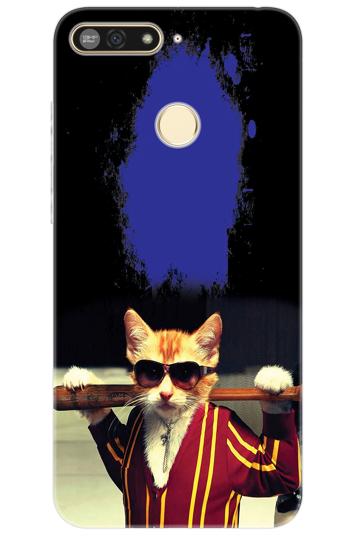 Ceppare Huawei Y6 2018 (ATU-L21) Uyumlu Kılıf Desen Baskılı Silikon Artist Kedi STK:481 CP-KiZrFgS