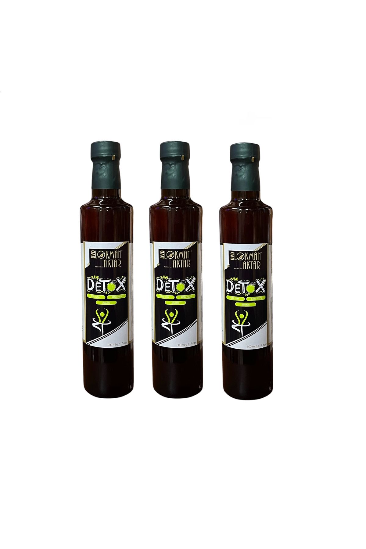 DVD Lokman Aktar Detox Sirkesi, Katkısız, Doğal, 500ml 3 Adet, DVD Lokman Aktar