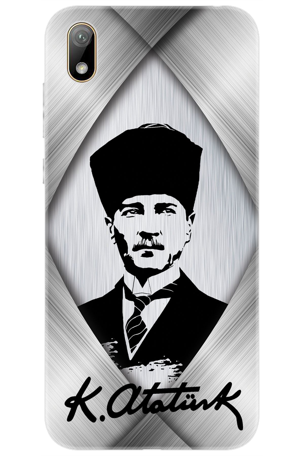 Ceppare Huawei Y5 2019 (AMN-LX2/LX9) Uyumlu Kılıf Desen Baskılı Silikon Atatürk Tasarım STK:402 CP-oeSt8yg