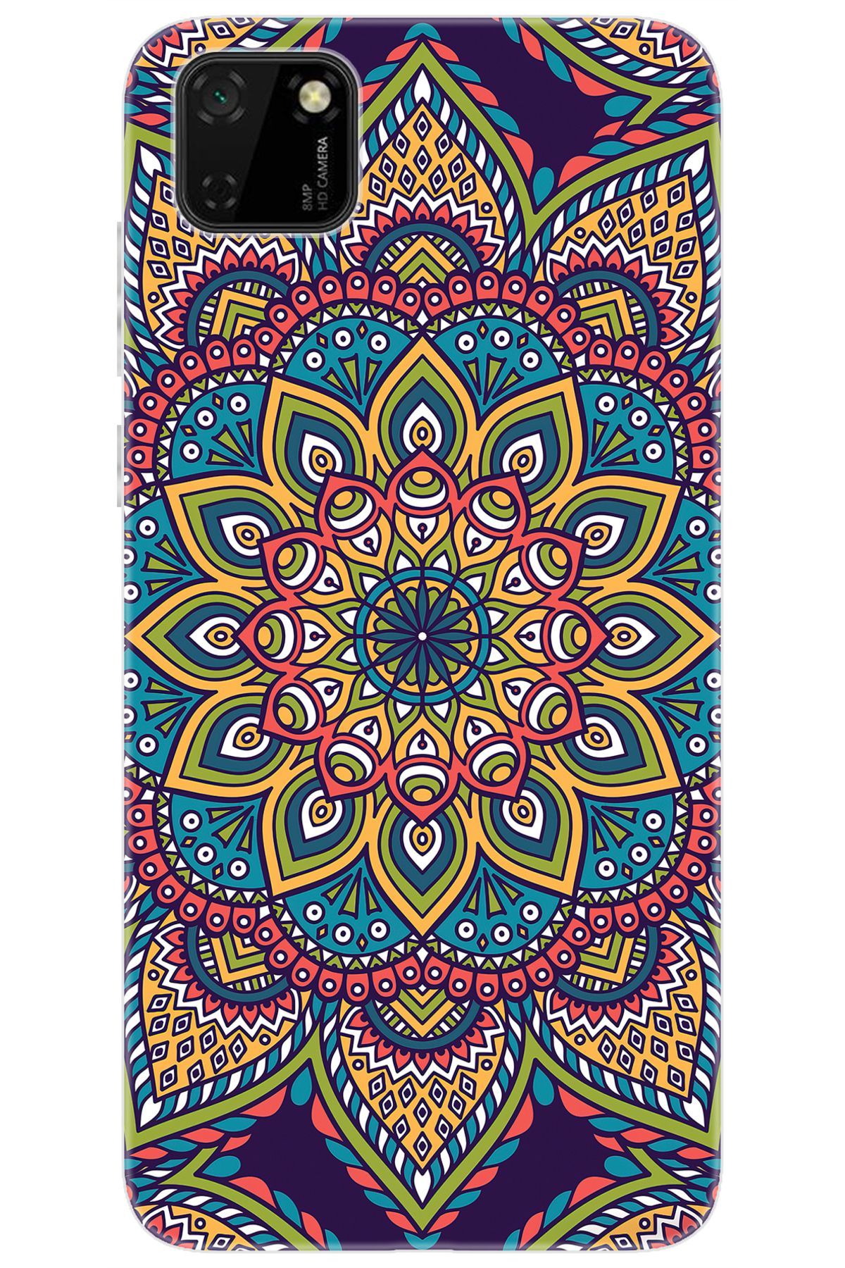 Ceppare Huawei Y5P (DRA-LX9) Uyumlu Kılıf Desen Baskılı Silikon Mandala Vektör Tasarım STK:502 CP-bXOLLLZ