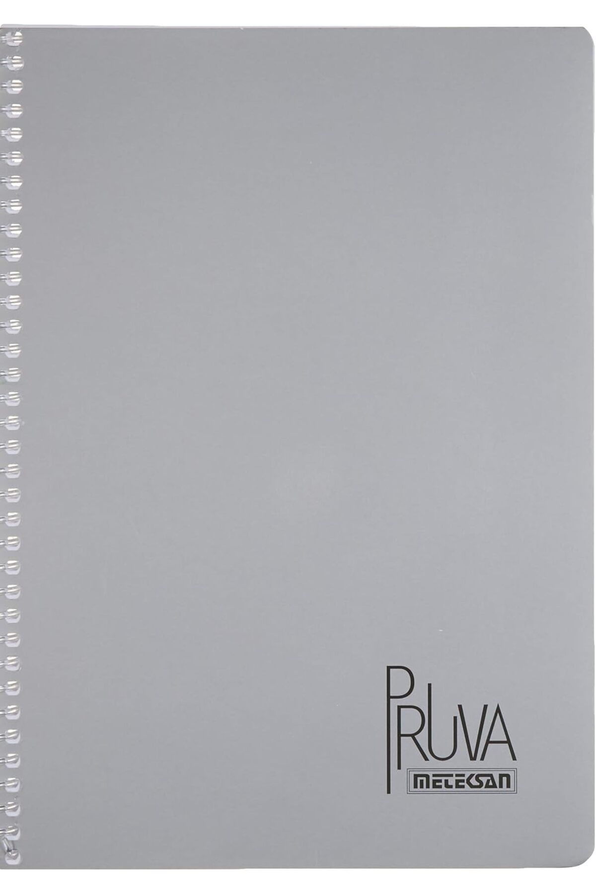 STOREMAX nffashopm Pruva A4 Pet Spiralli Karton Kapaklı Defter 144 Yaprak - Kareli - Gri storestarx 1051353
