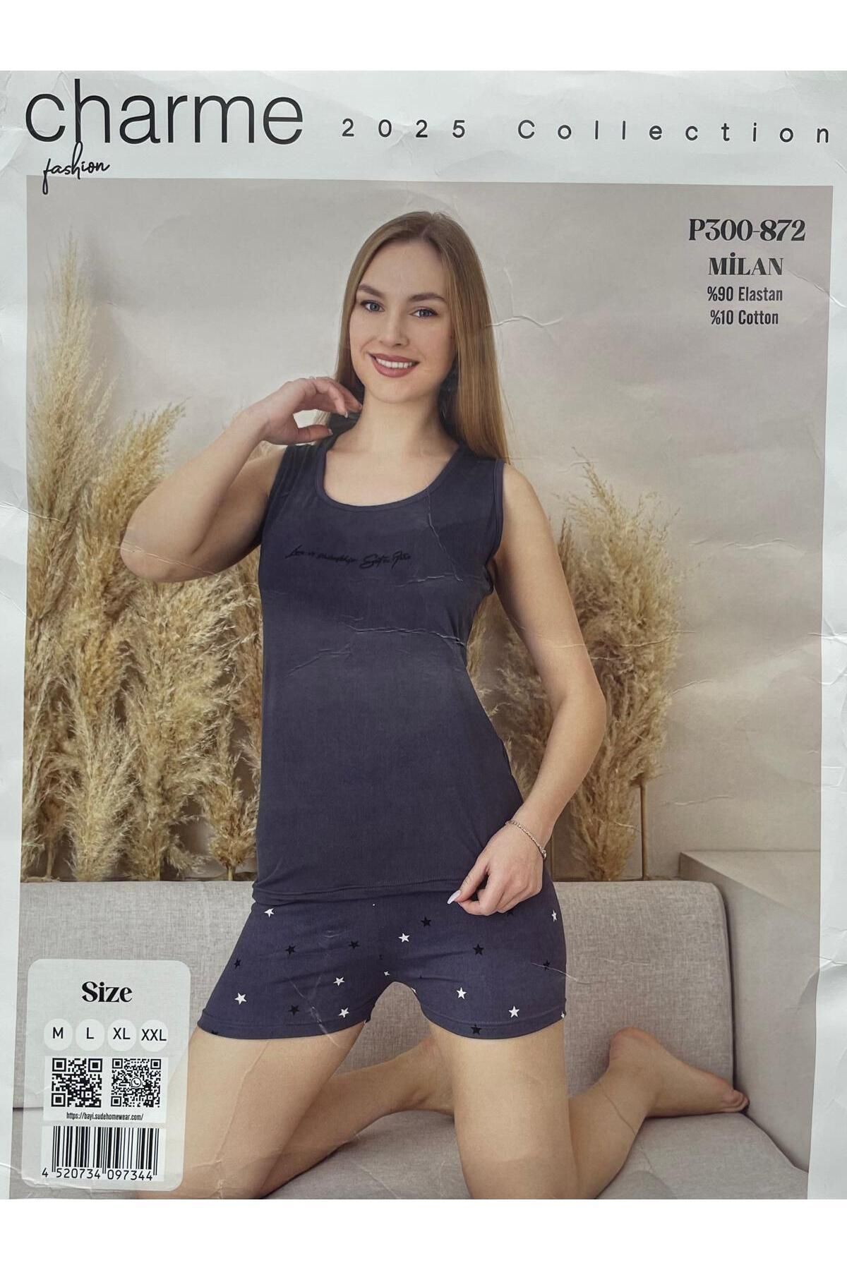 CHARME ANTRASİT RENKTE YAZLIK PİJAMA TAKIMI 987YTGBN