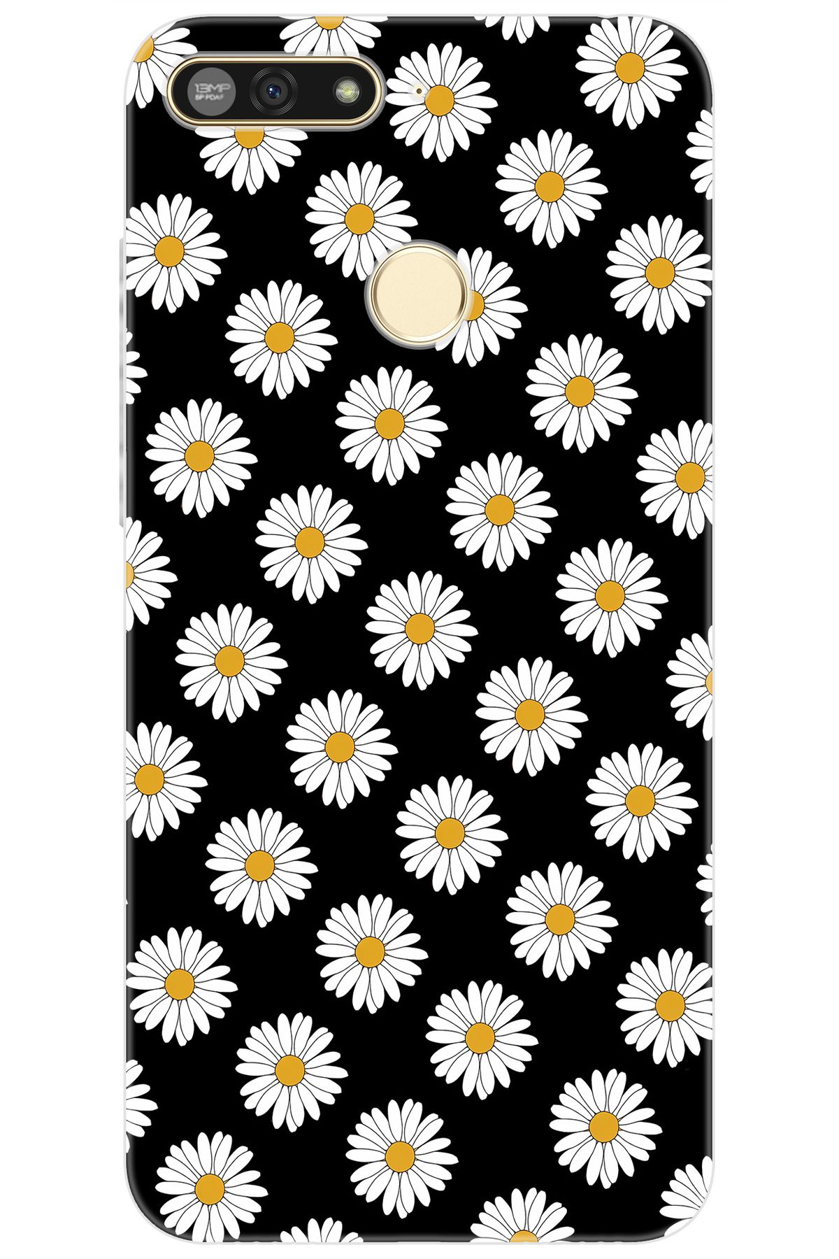 Ceppare Huawei Y6 2018 (ATU-L21) Uyumlu Kılıf Desen Baskılı Silikon Papatya Serisi STK:634 CP-QnqbbHu