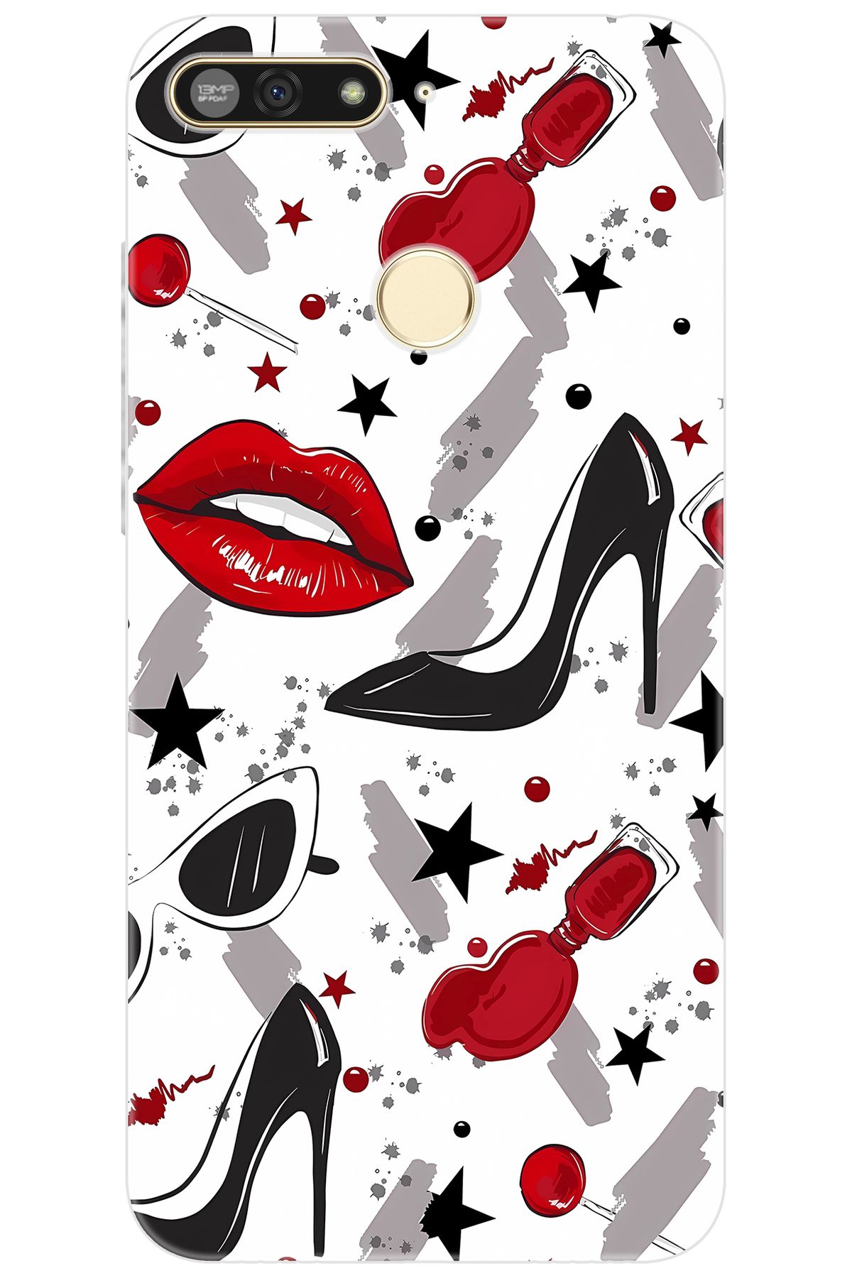 Ceppare Huawei Y6 2018 (ATU-L21) Uyumlu Kılıf Desen Baskılı Silikon Fashion Design STK:676 CP-NbbSjR2