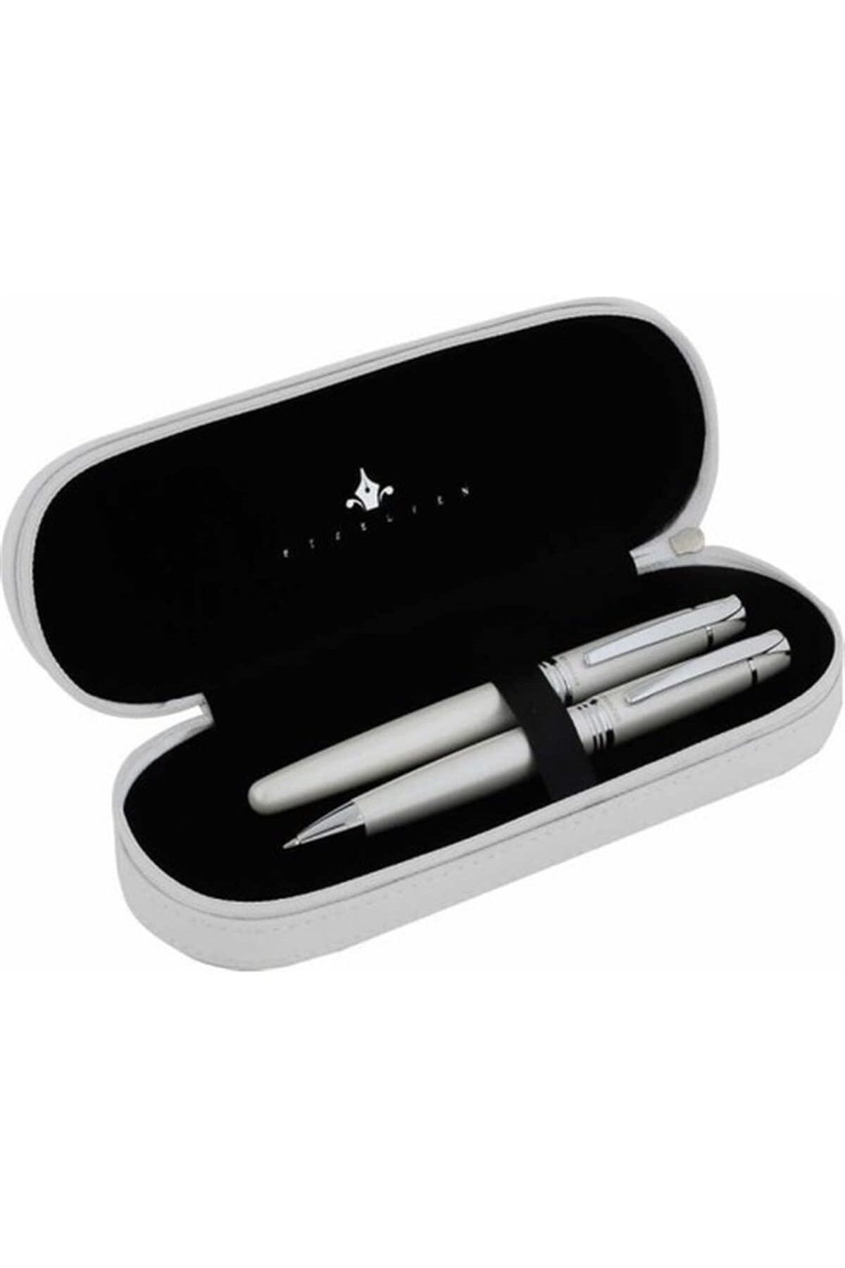 STOREMAX nffashopm Truva Serisi 0169DT Beyaz Dolma Kalem+Tükenmez Kalem storestarx 1051353