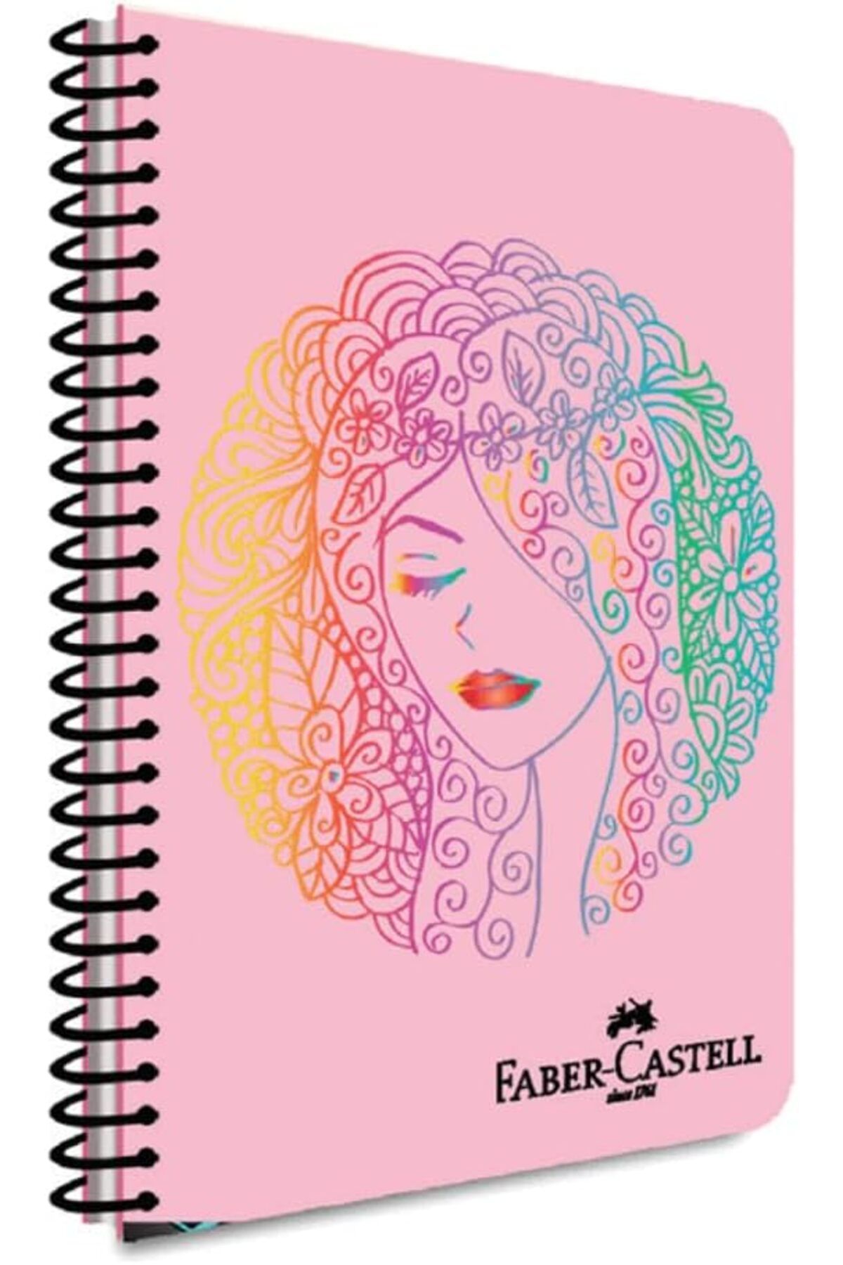 STOREMAX nffashopm Yüz Desenli Spiralli Defter, A4, 100 Yaprak, 70g Kağıt, Çizgili, Dayanıklı Kapak, Ko