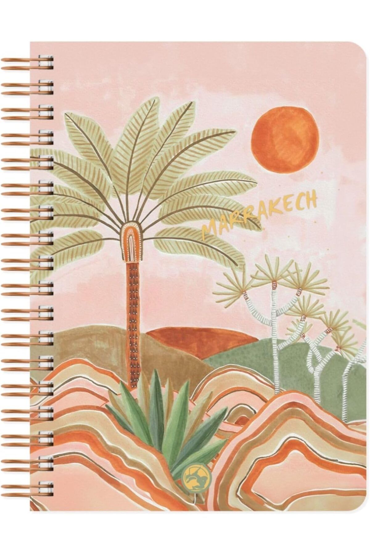 STOREMAX nffashopm Color Marrakech Spiralli Defter Kareli Palmiye 17x24 cm storestarx 1051353