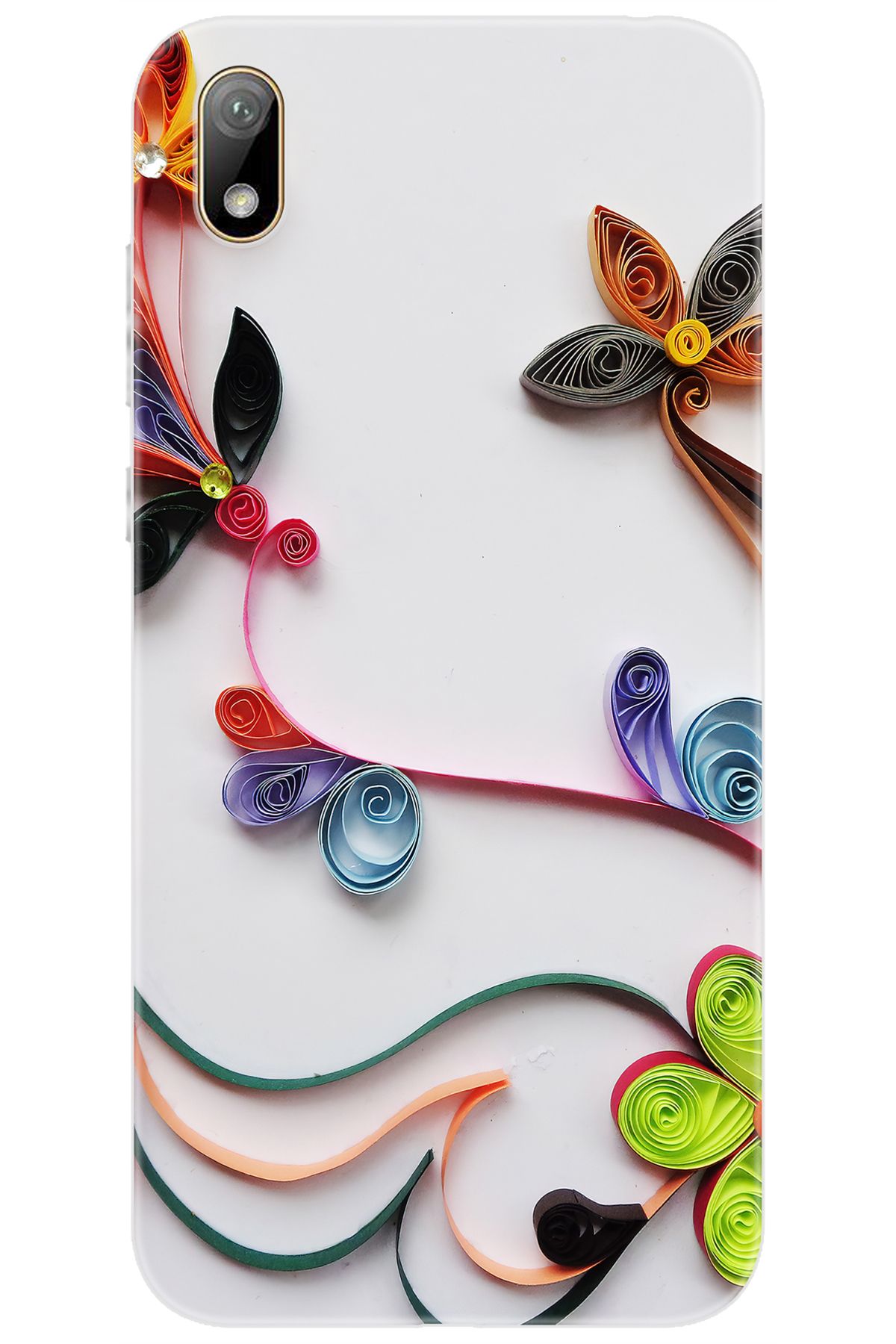 Ceppare Huawei Y5 2019 (AMN-LX2/LX9) Uyumlu Kılıf Desen Baskılı Silikon Çiçek Desen STK:220 CP-HuFUIr5