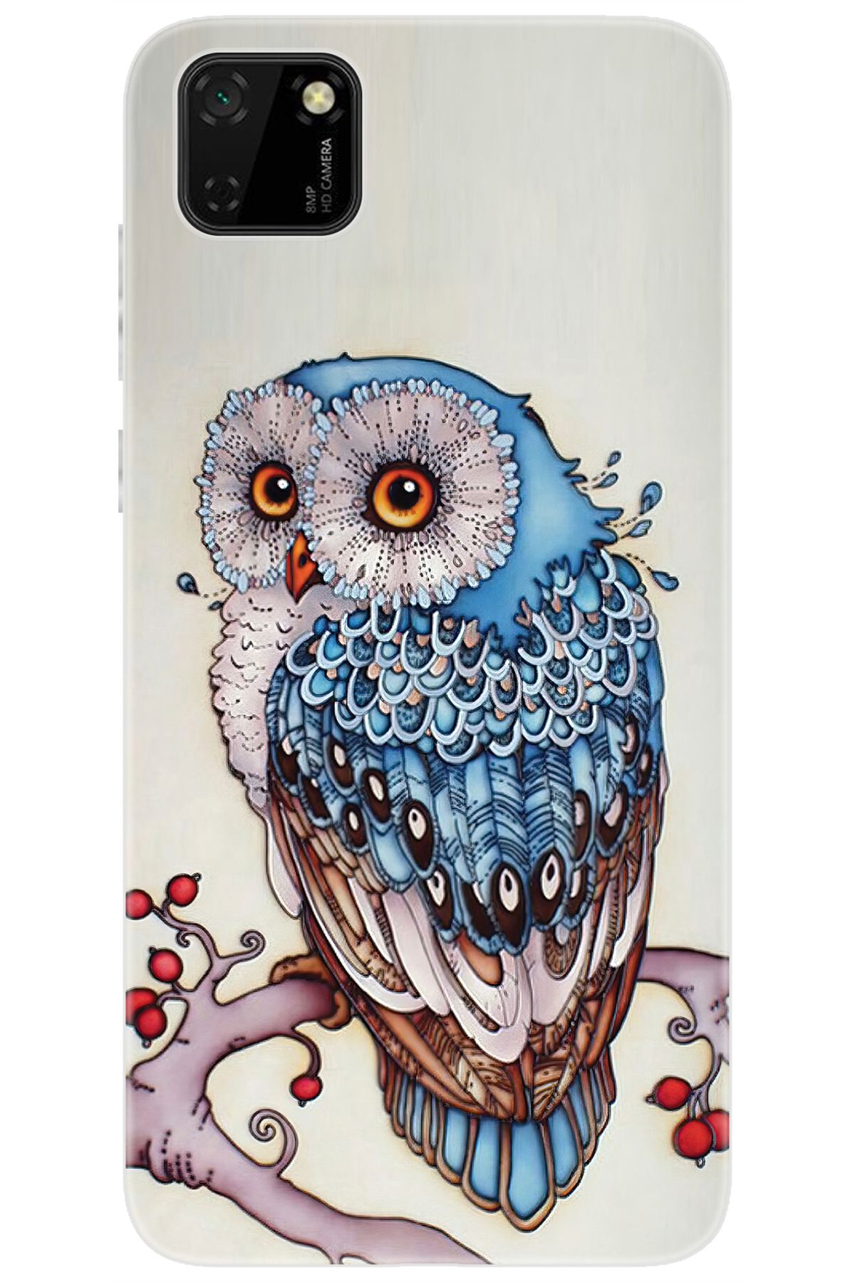 Ceppare Huawei Y5P (DRA-LX9) Uyumlu Kılıf Desen Baskılı Silikon Baykuş STK:563 CP-qSKC5Ch