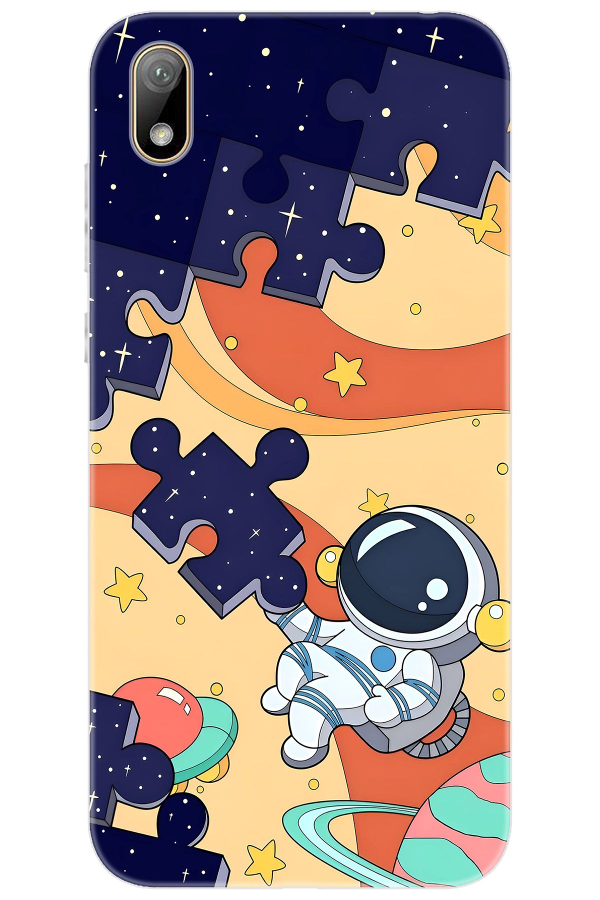 Ceppare Huawei Y5 2019 (AMN-LX2/LX9) Uyumlu Kılıf Desen Baskılı Silikon Astronot STK:646 CP-3nFhqJ9