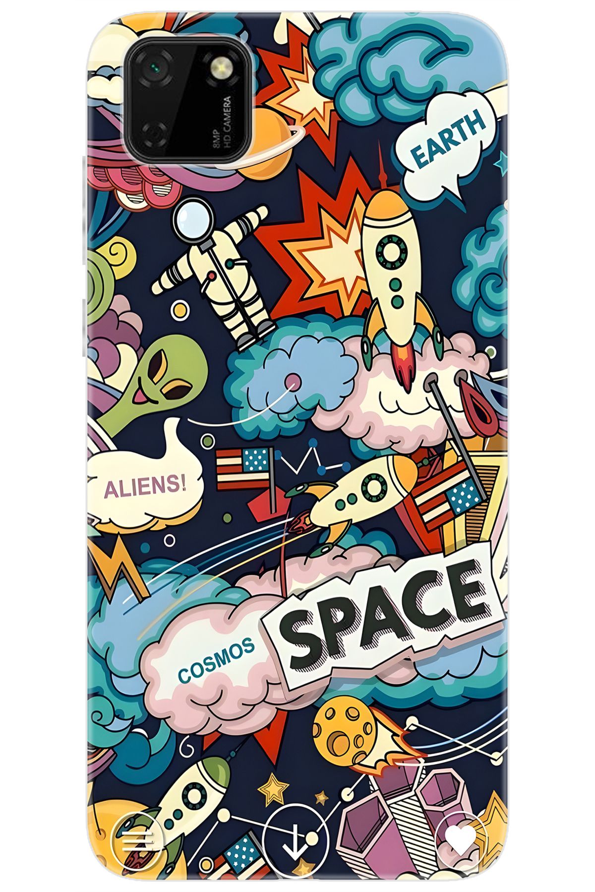 Ceppare Huawei Y5P (DRA-LX9) Uyumlu Kılıf Desen Baskılı Silikon Space STK:633 CP-KfAVnvD