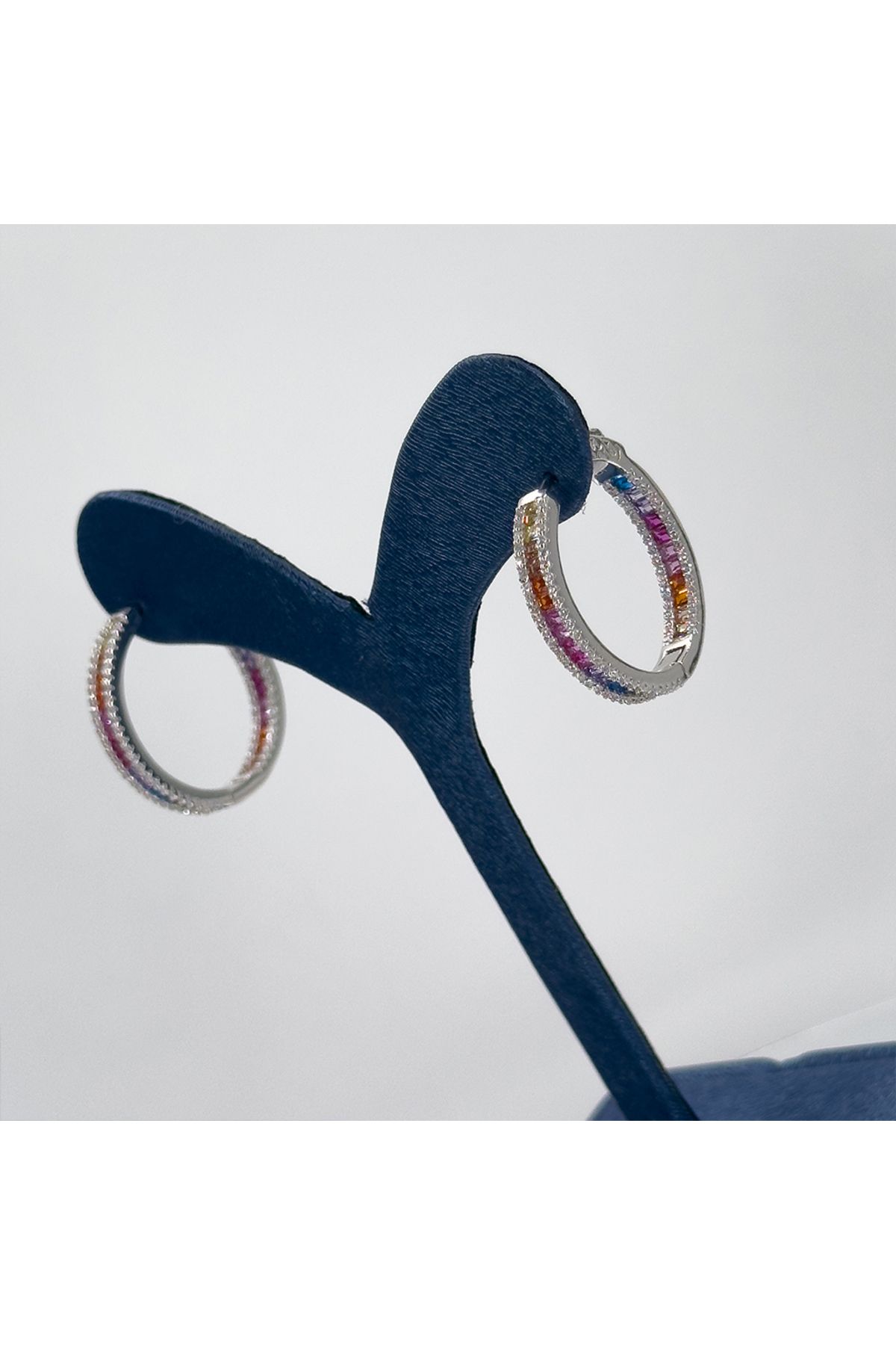 Livora Jewelry Mix Taşlı Doğaltaş Halka Gümüş Küpe