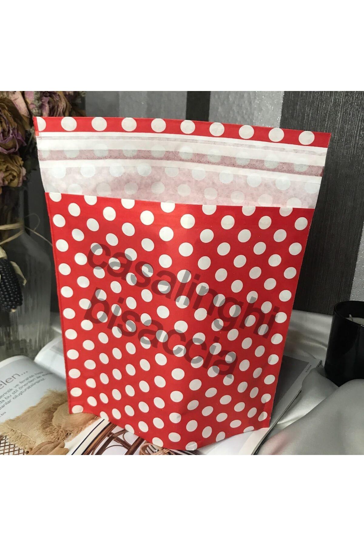 STOREMAX nffashopm Beyaz Puantiyeli Hediye Torbası Hediye Paketi Bantlı 20x20 Cm - 4 Adet storestarx 105135