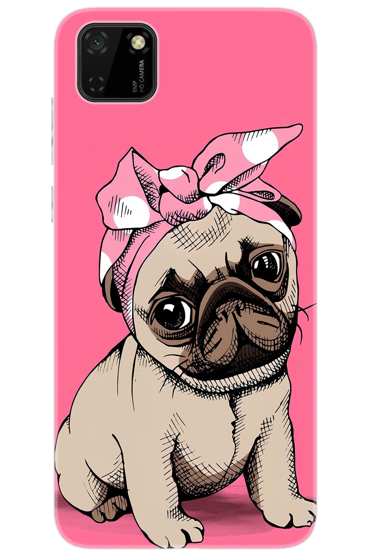 Ceppare Huawei Y5P (DRA-LX9) Uyumlu Kılıf Desen Baskılı Silikon Sevimli Pug STK:748 CP-flDYrpb