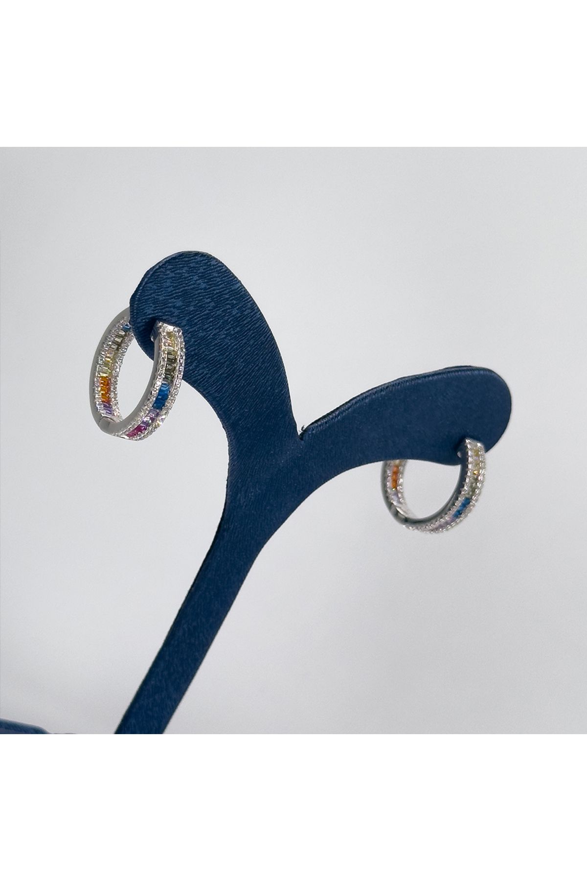 Livora Jewelry Mix Taşlı Doğaltaş Halka 925 Ayar Gümüş Küpe