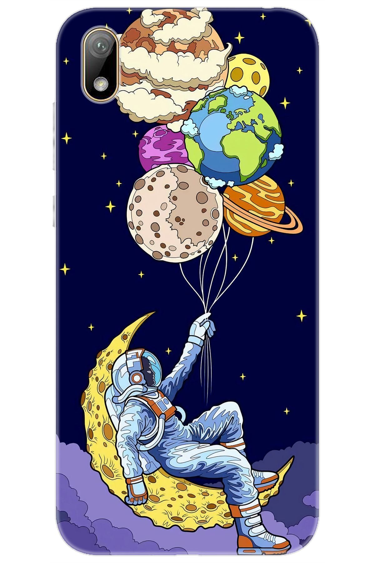 Ceppare Huawei Y5 2019 (AMN-LX2/LX9) Uyumlu Kılıf Desen Baskılı Silikon Astronot STK:729 CP-REObtON