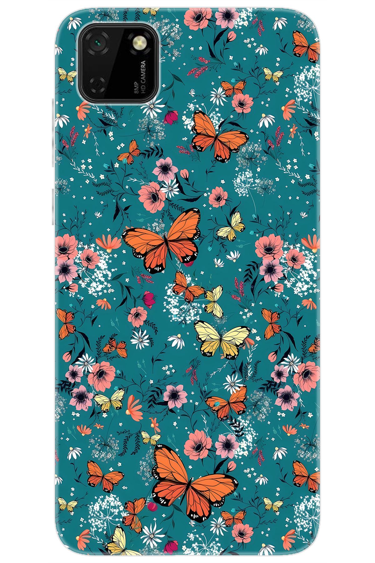 Ceppare Huawei Y5P (DRA-LX9) Uyumlu Kılıf Desen Baskılı Silikon Kelebek STK:680 CP-sfmLtEG