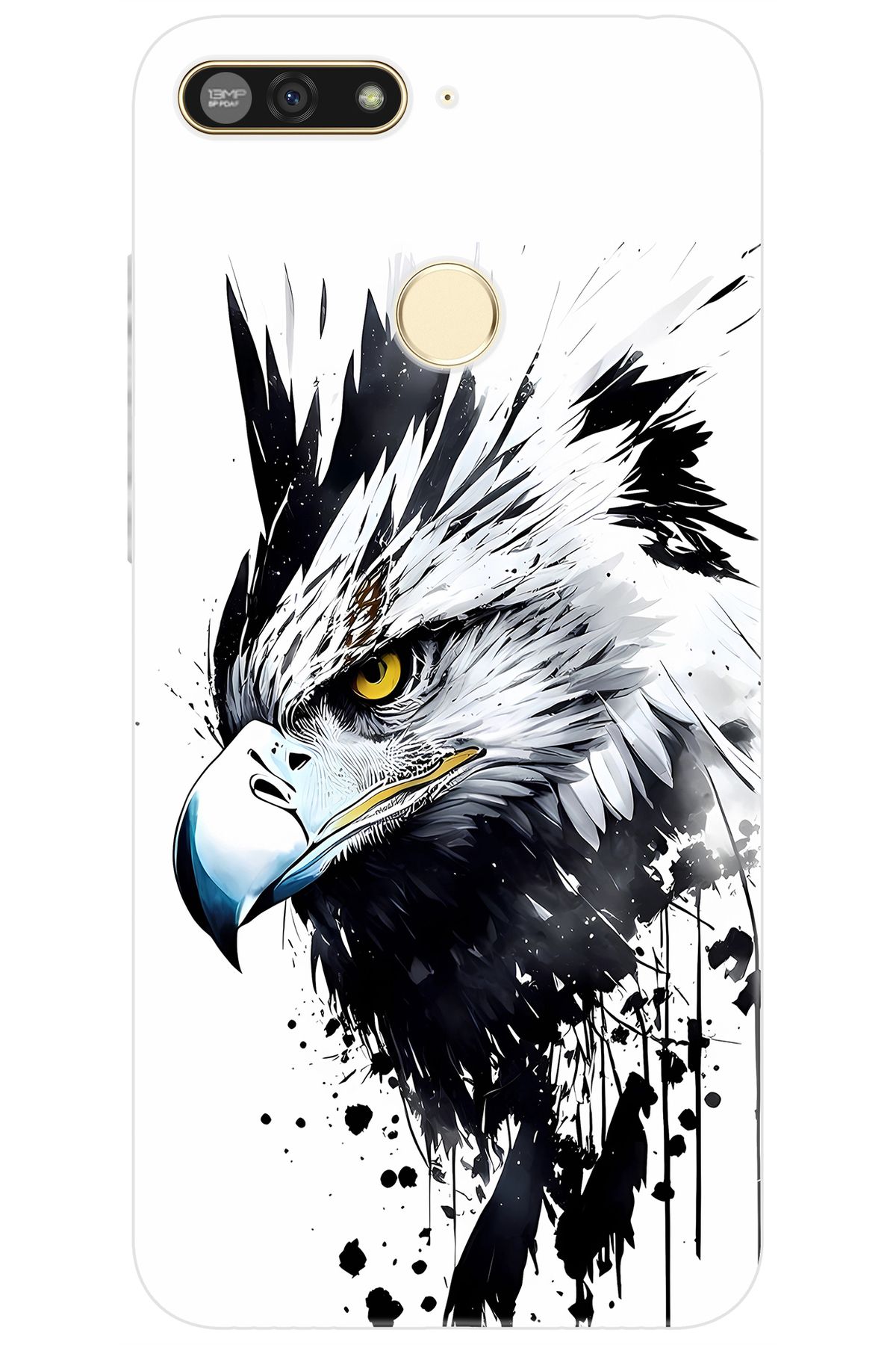 Ceppare Huawei Y6 2018 (ATU-L21) Uyumlu Kılıf Desen Baskılı Silikon Kartal Serisi STK:1008 CP-n29F6st
