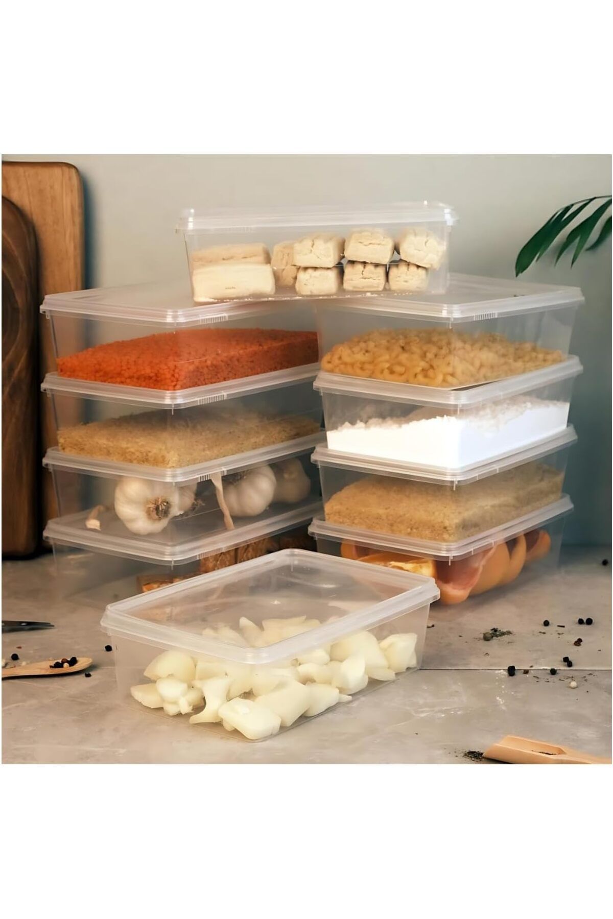 STOREMAX nffashopm Adet Gıda Saklama Koruma Kabı Saydam Hava Geçirmez Soğuğa Dayanıklı Organizer Kap 1